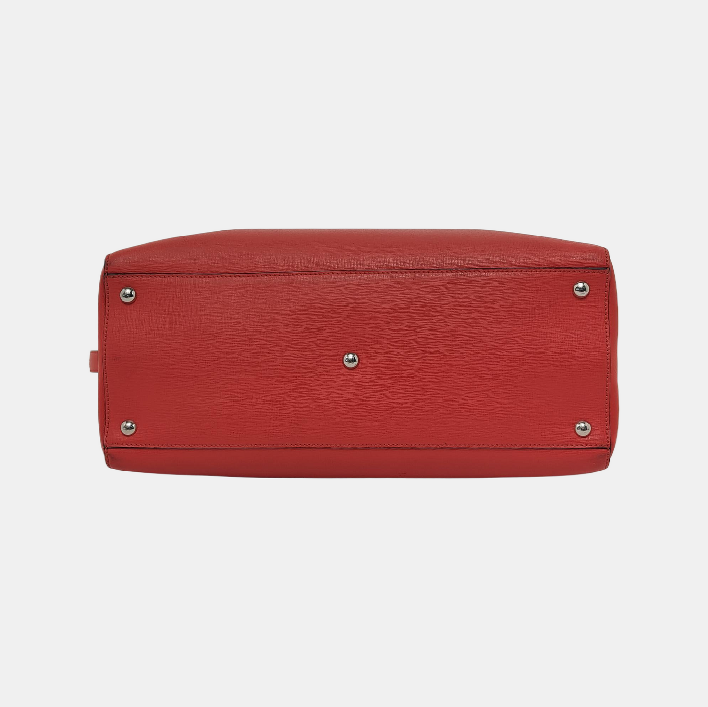 FENDI 2 Jours Medium size Red Calf Leather Crossbody Shoulder Bag Tote Silver Hardware Removable shoulder strap-(SKU)-945410745