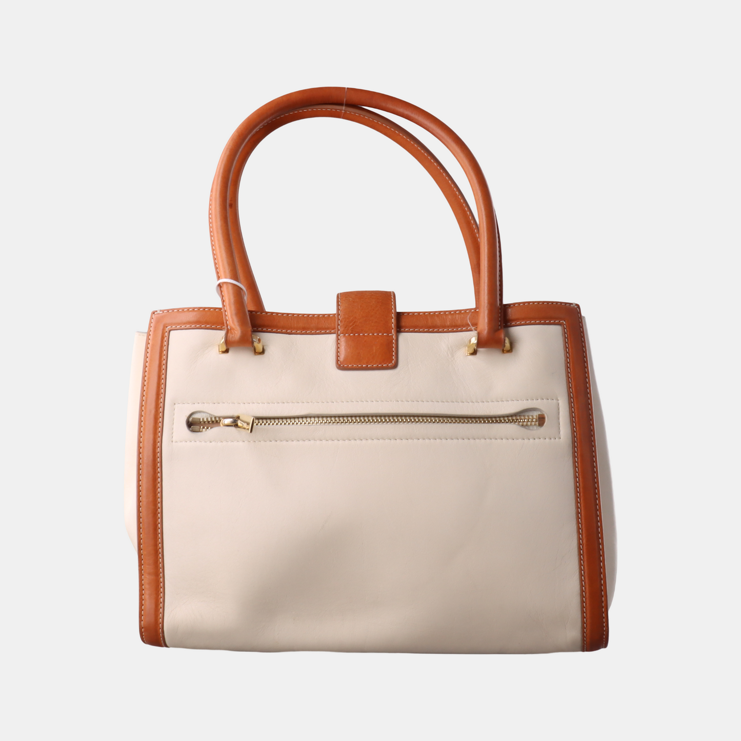 FERRAGAMO Beige Leather Tote Bag Golden hardware-(SKU)-933984180
