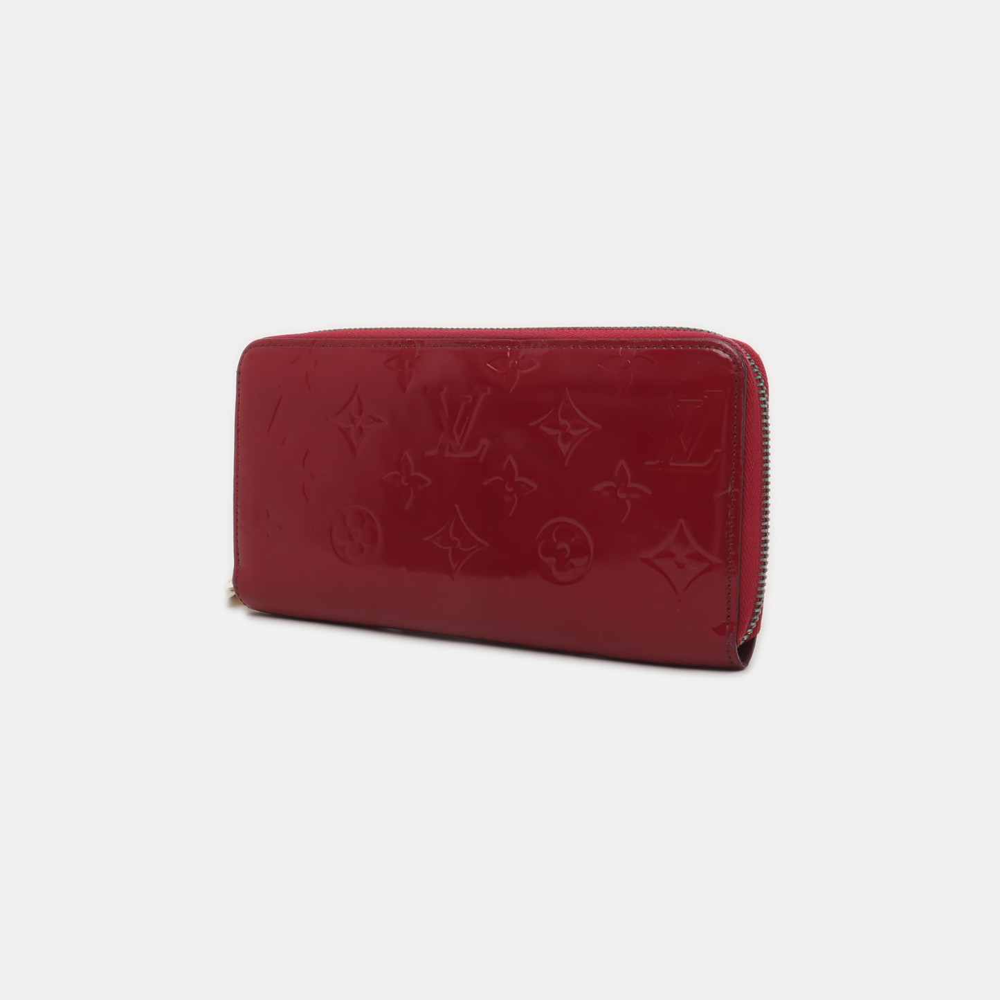 LOUIS VUITTON Fuchsia Patent Leather Crinkled Wallet Golden hardware-(SKU)-939810629