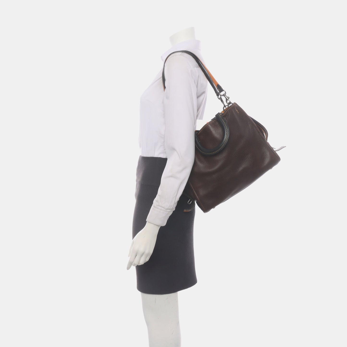 COACH ROGUE Maroon Cowhide Single Shoulder Bag Handbag Black hardware shoulder straps-(SKU)-935376340