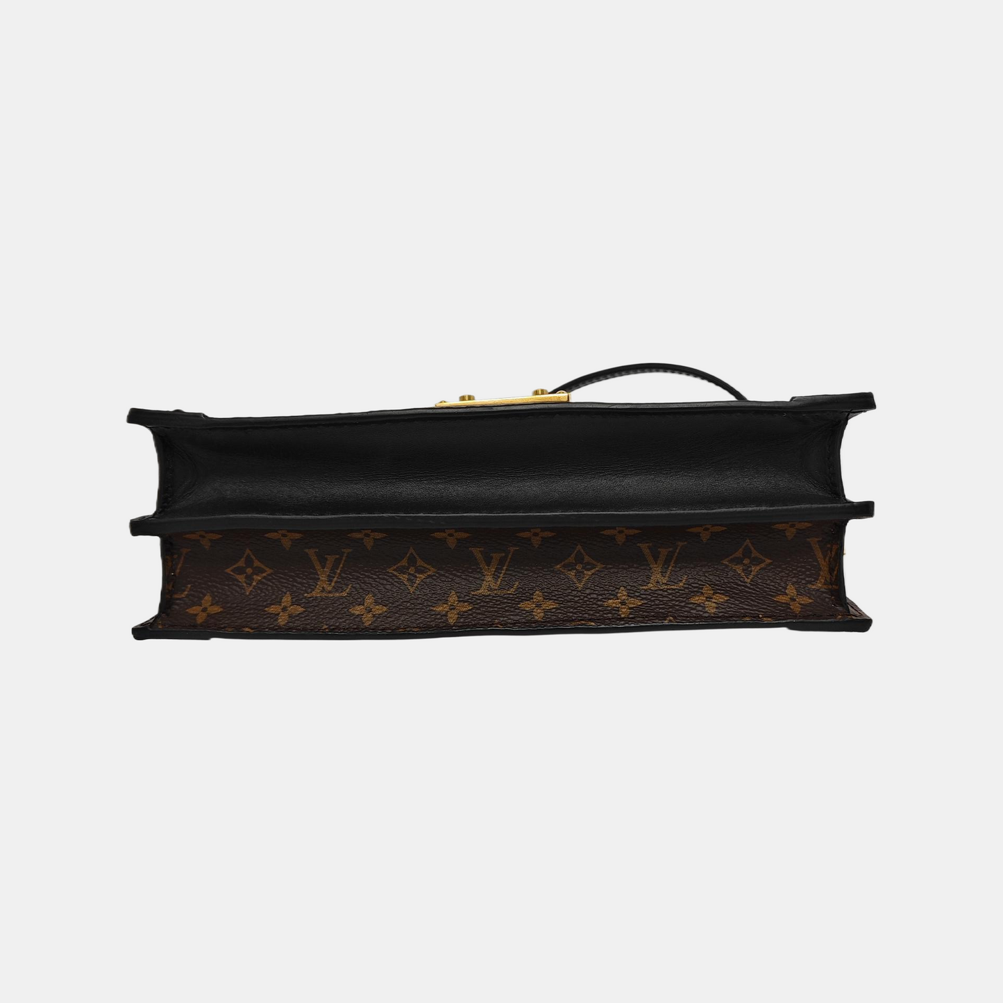 LOUIS VUITTON TRUNK Brown Coated Canvas Monogram Crossbody Bag Shoulder Bag Golden Hardware Removable Strap Accessories Included-(SKU)-943345800