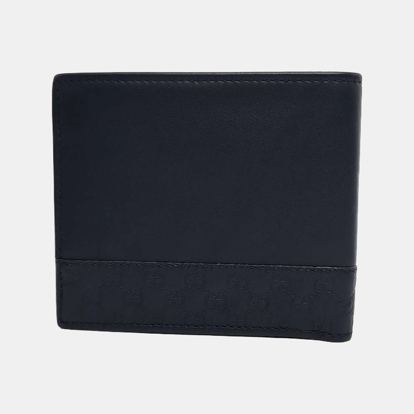 GUCCI Dark blue leather old-favorite textured wallet-(SKU)-945235546