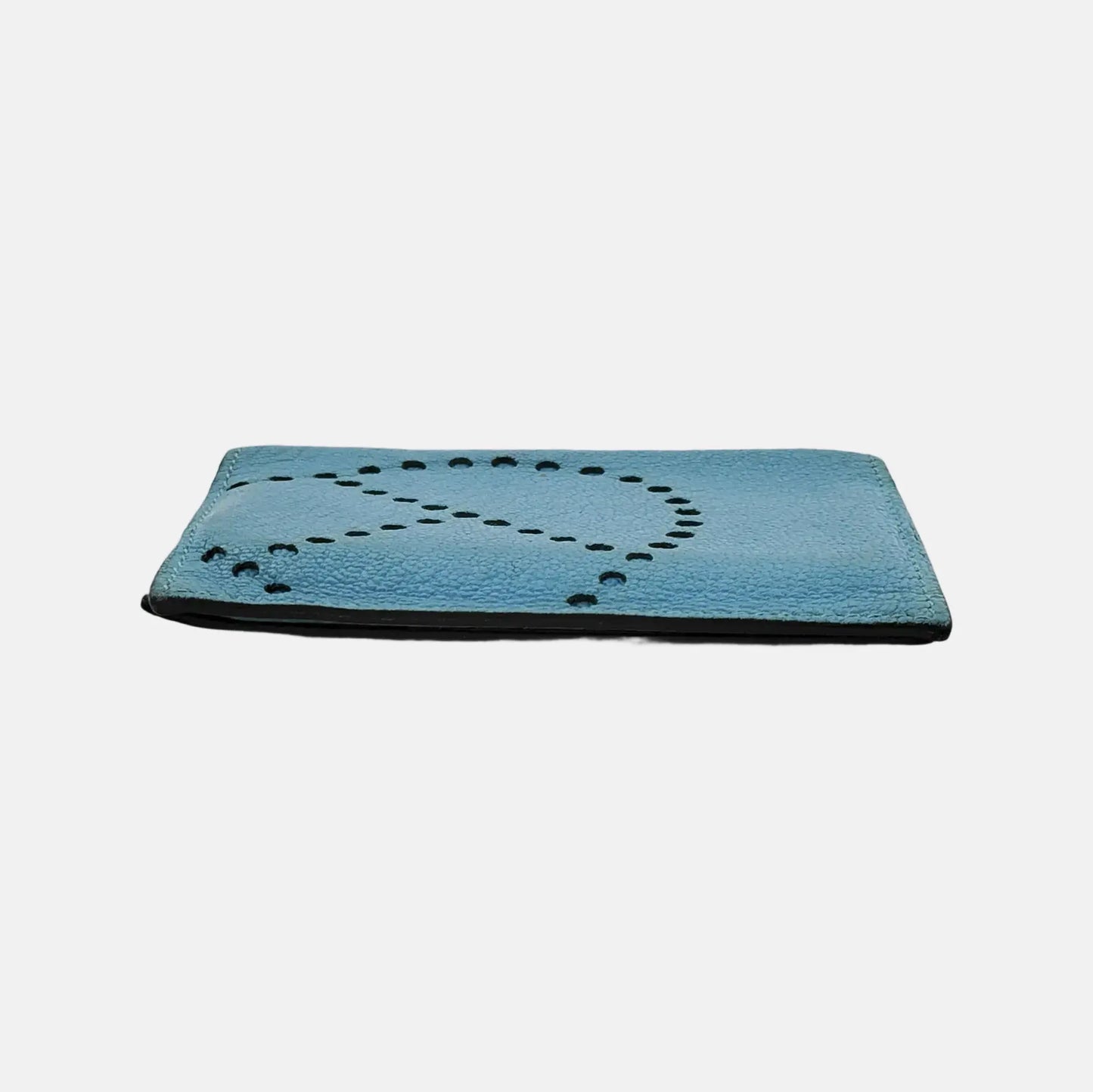 HERMÈS Tanzanian BlueChèvre MysoreGoat Leather Card Case 🄾stamp-(SKU)-944678521