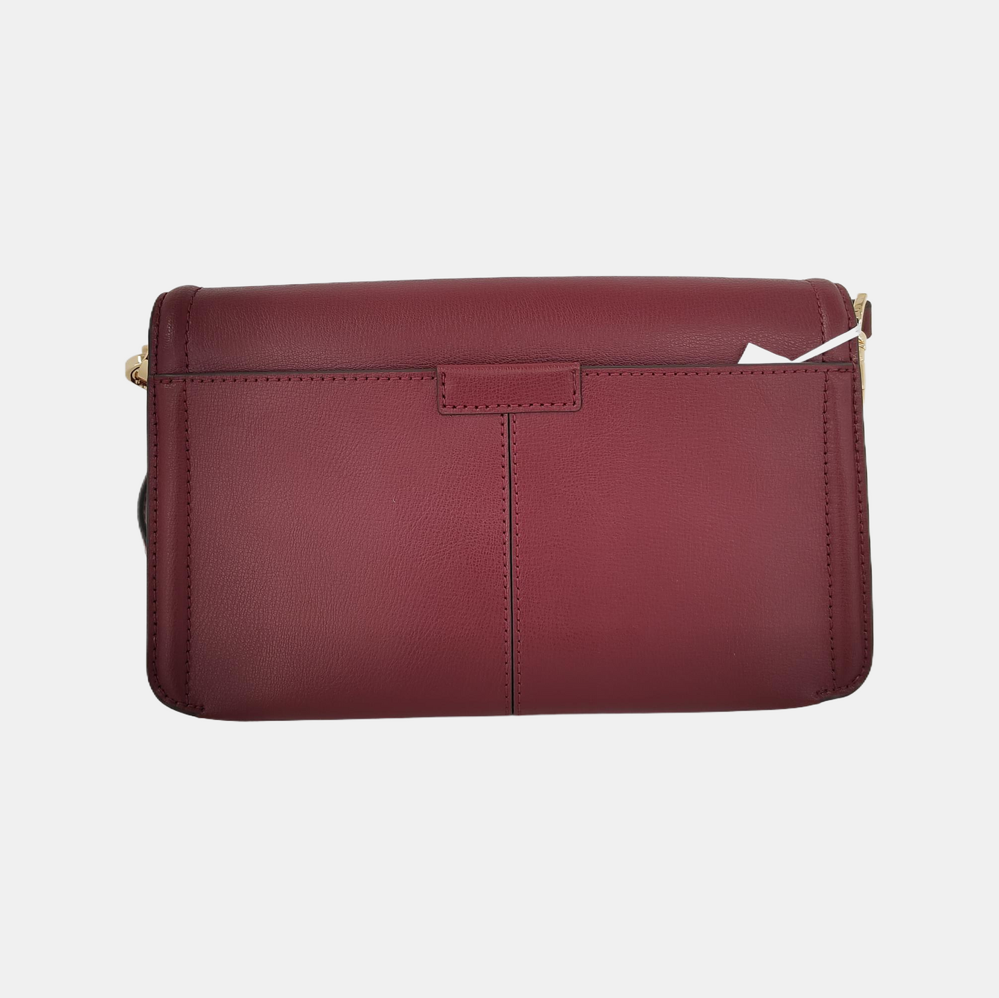 MICHAEL KORS Burgundy Leather Single Shoulder Bag Crossbody Golden hardware Removable shoulder strap-(SKU)-943388056