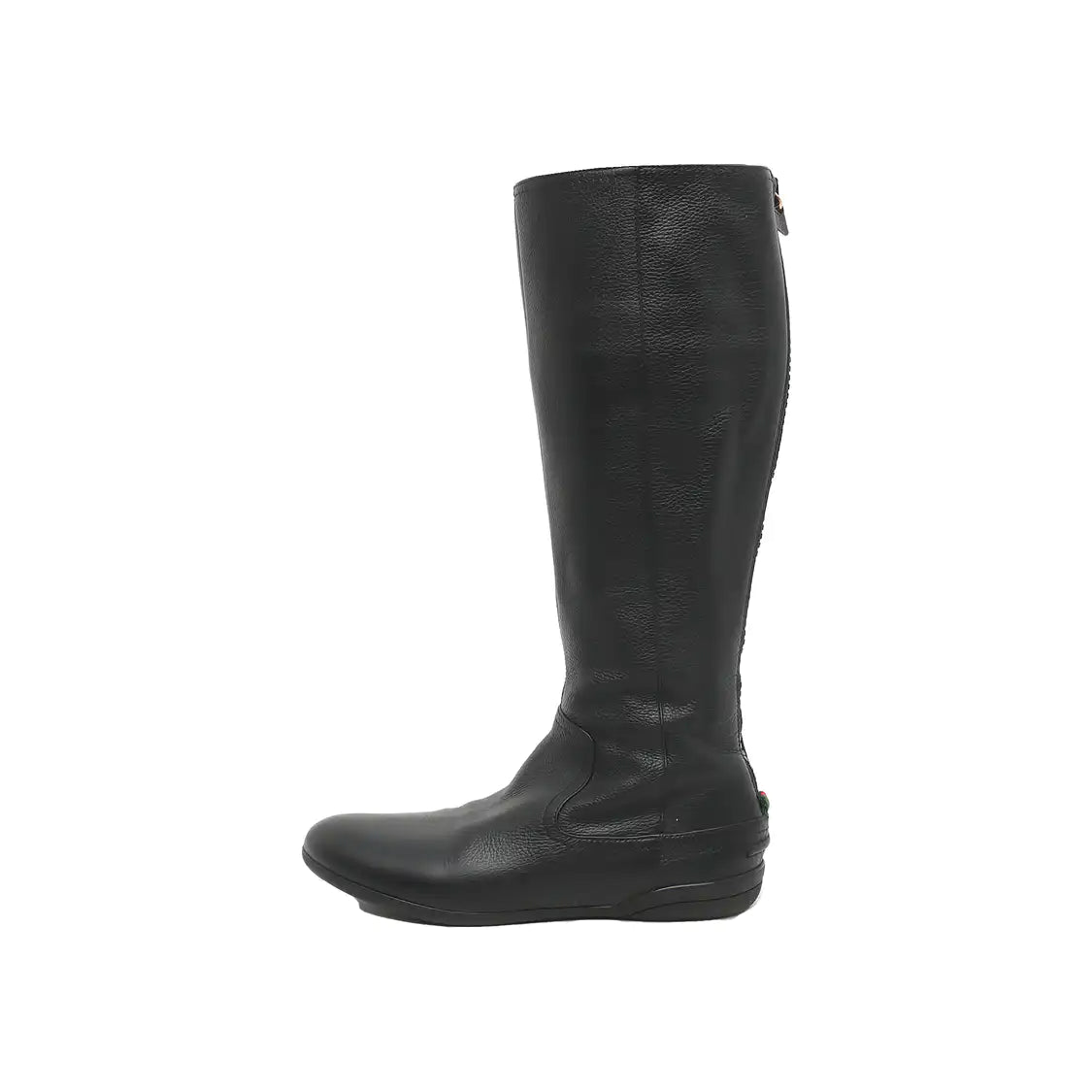 GUCCI 36code Autumn Winter Black Leather Women's Tall Boots-(SKU)-933739964