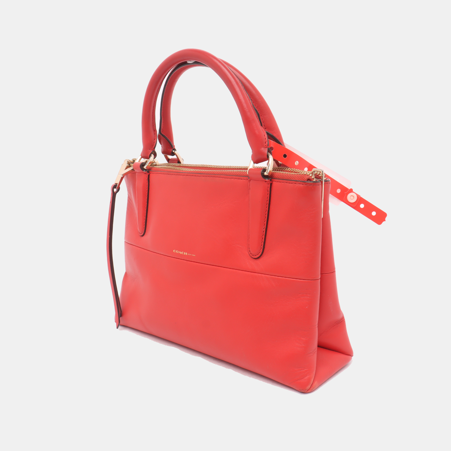 COACH Tote bag Red Leather Crossbody Single Shoulder Bag Handbag Golden hardware Removable shoulder strap-(SKU)-11962000