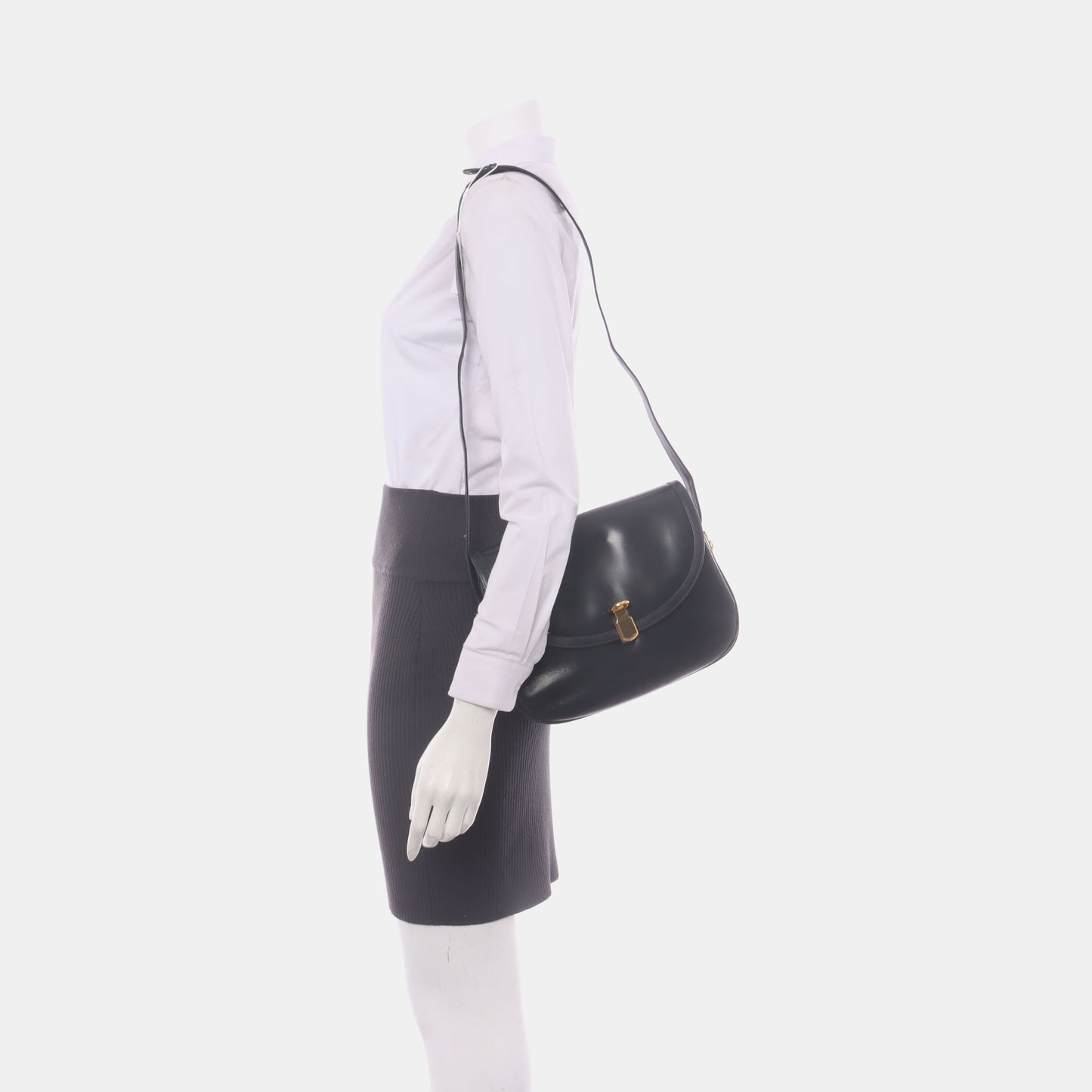GUCCI Black Leather Single Shoulder Bag Golden hardware-(SKU)-932491490
