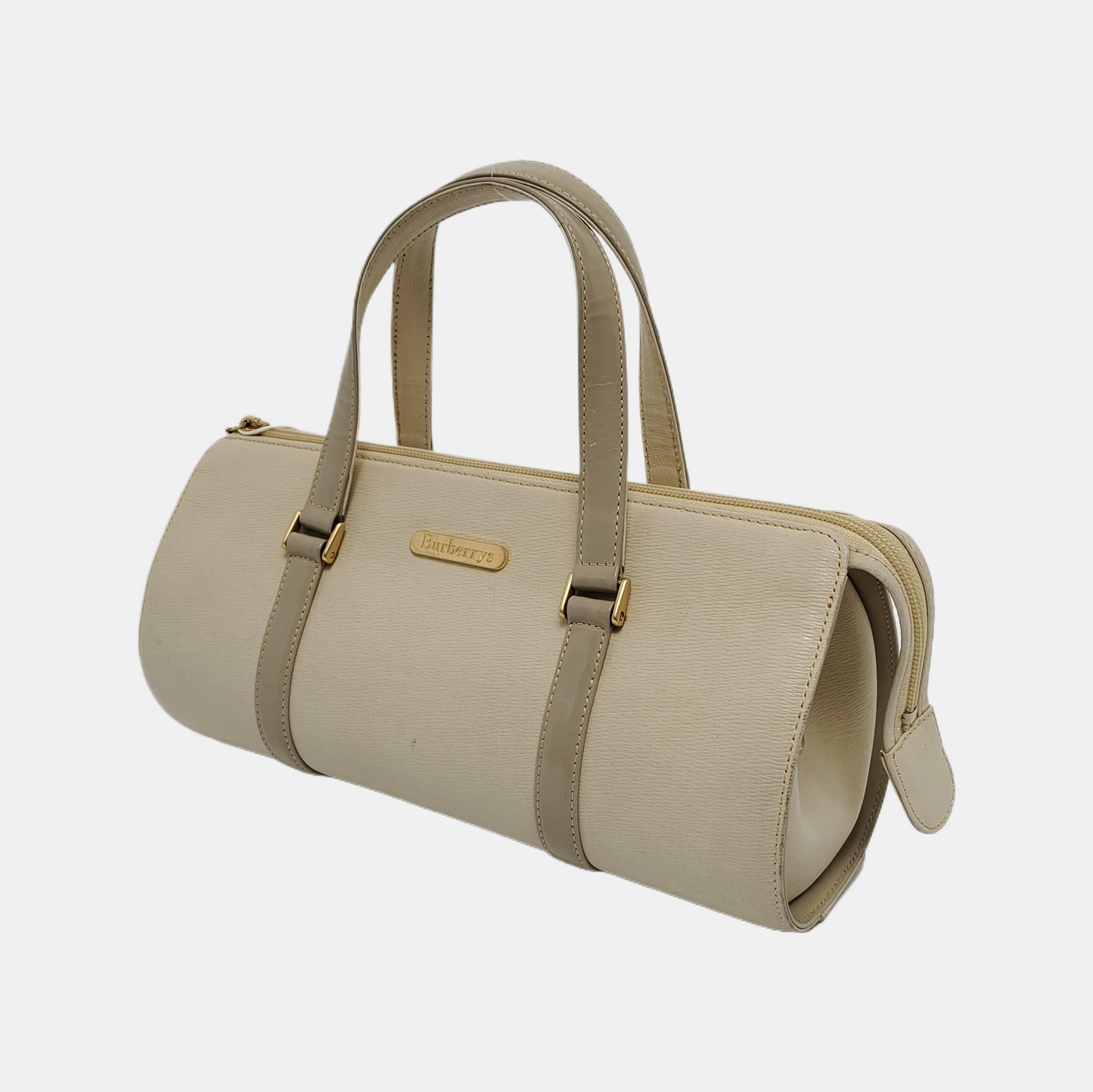BURBERRY Beige Leather Tote Bag Golden hardware-(SKU)-944138896