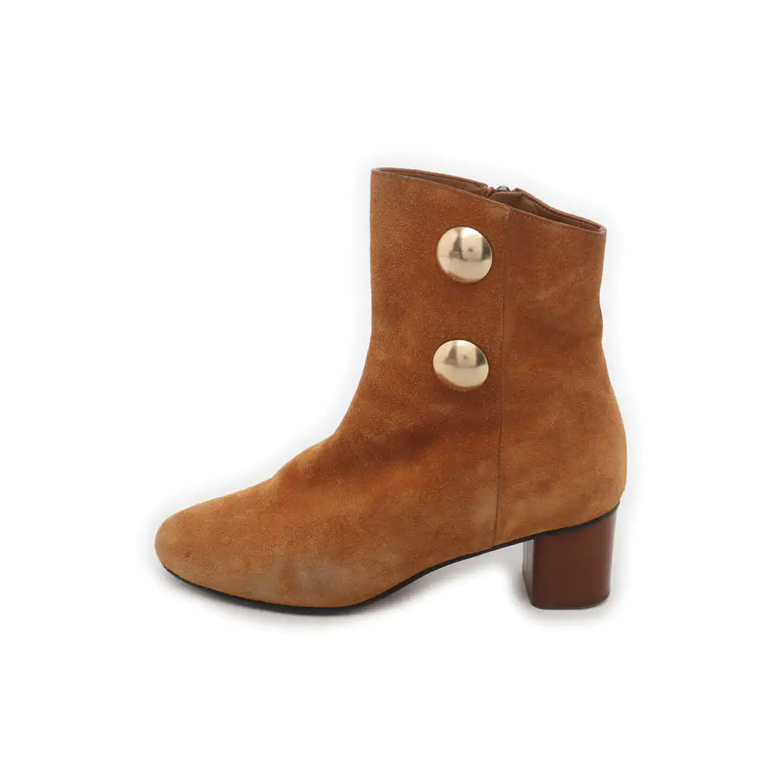 Chloé 36.5code Light Brown Nubuck Women's Mid-Heel Shoes-(SKU)-14487021
