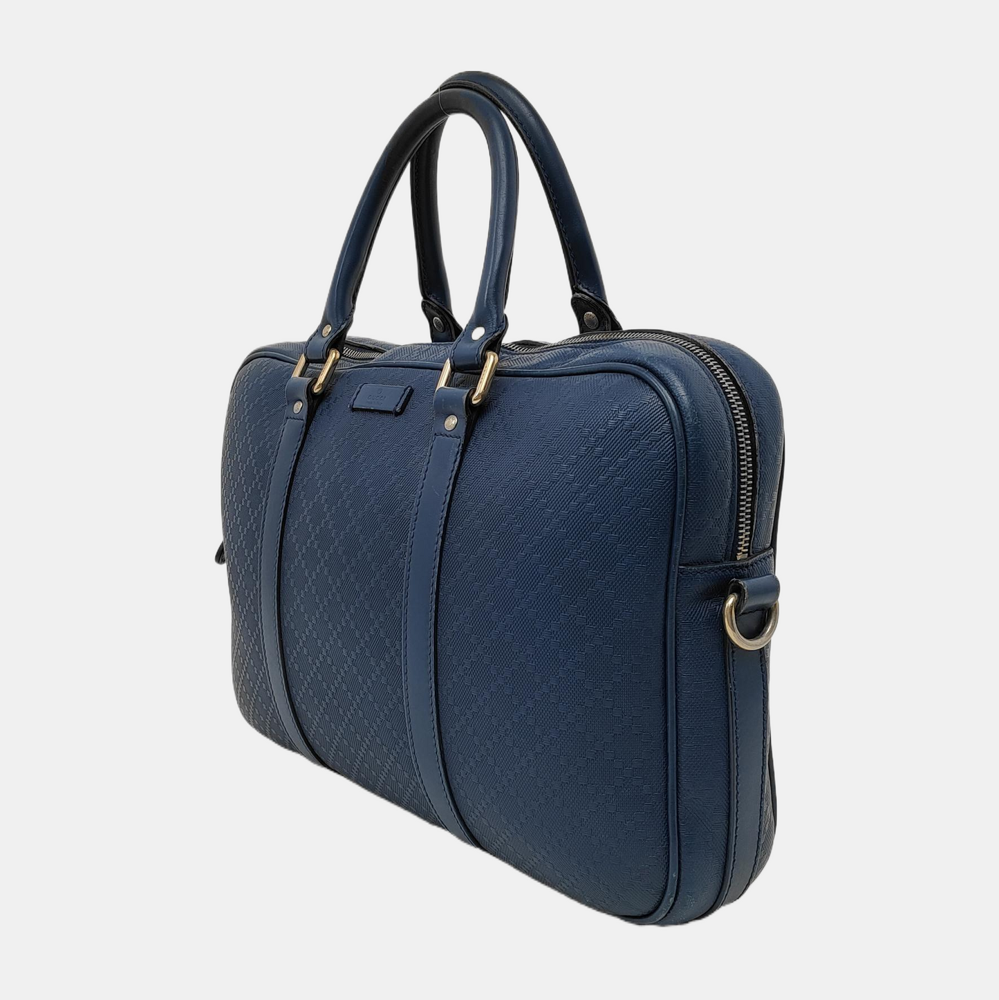 GUCCI Blue cowhide single shoulder bag Golden hardware Removable shoulder strap-(SKU)-941163649