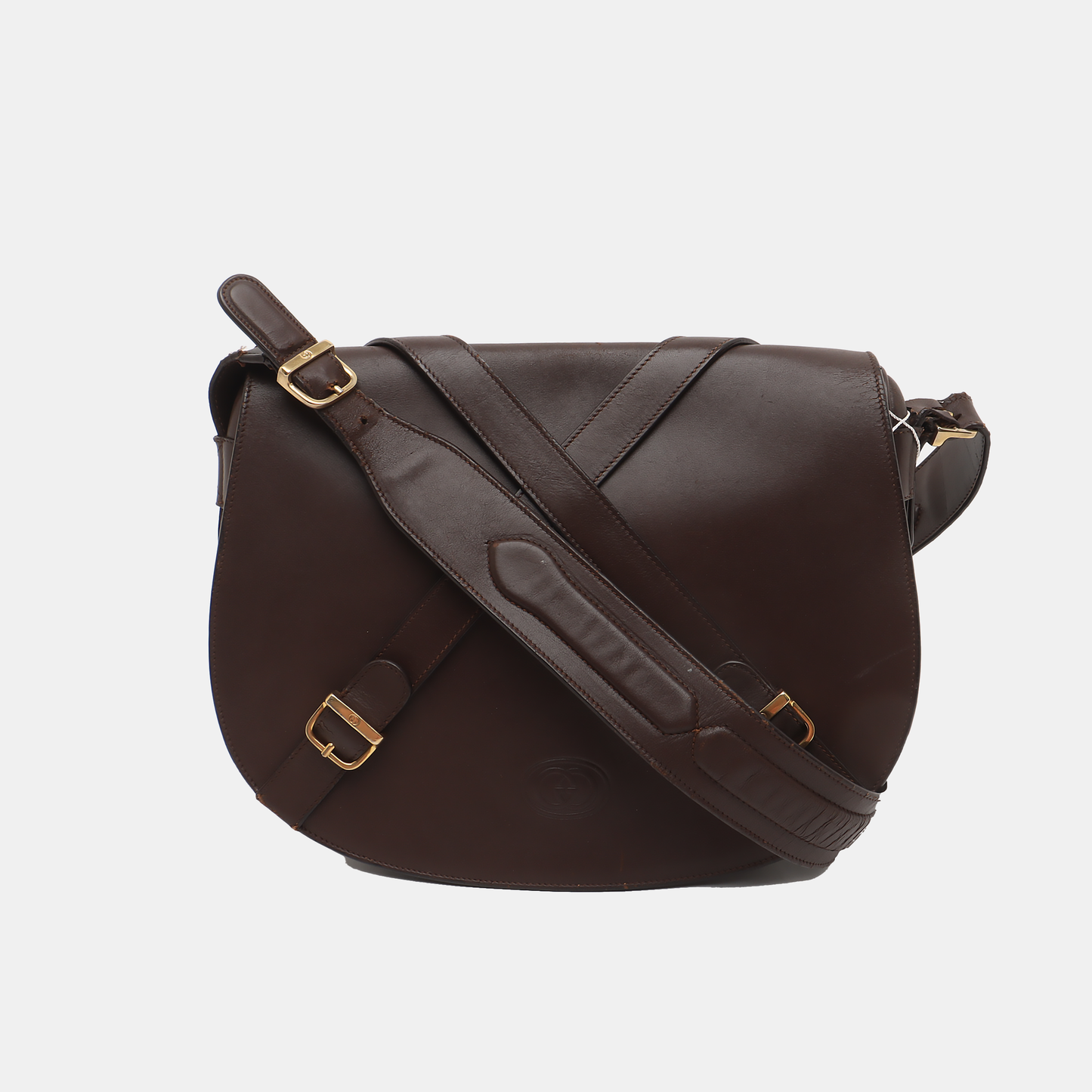 GUCCI Brown Cowhide Single Shoulder Bag Golden hardware Removable shoulder strap-(SKU)-13634891
