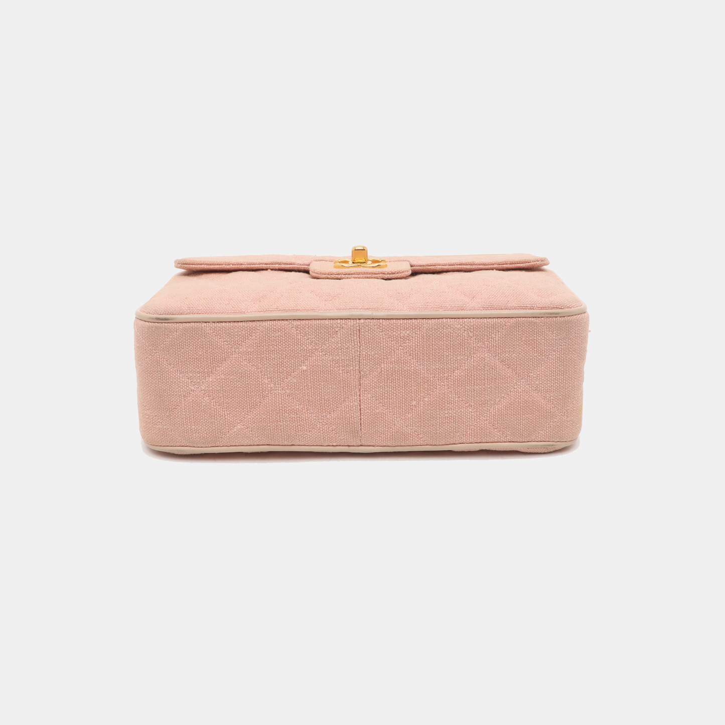CHANEL VINTAGE HOUSE Pink Canvas Quilted Matelassé Shoulder Bag Crossbody Bag Golden Hardware Vintage-(SKU)-935345202