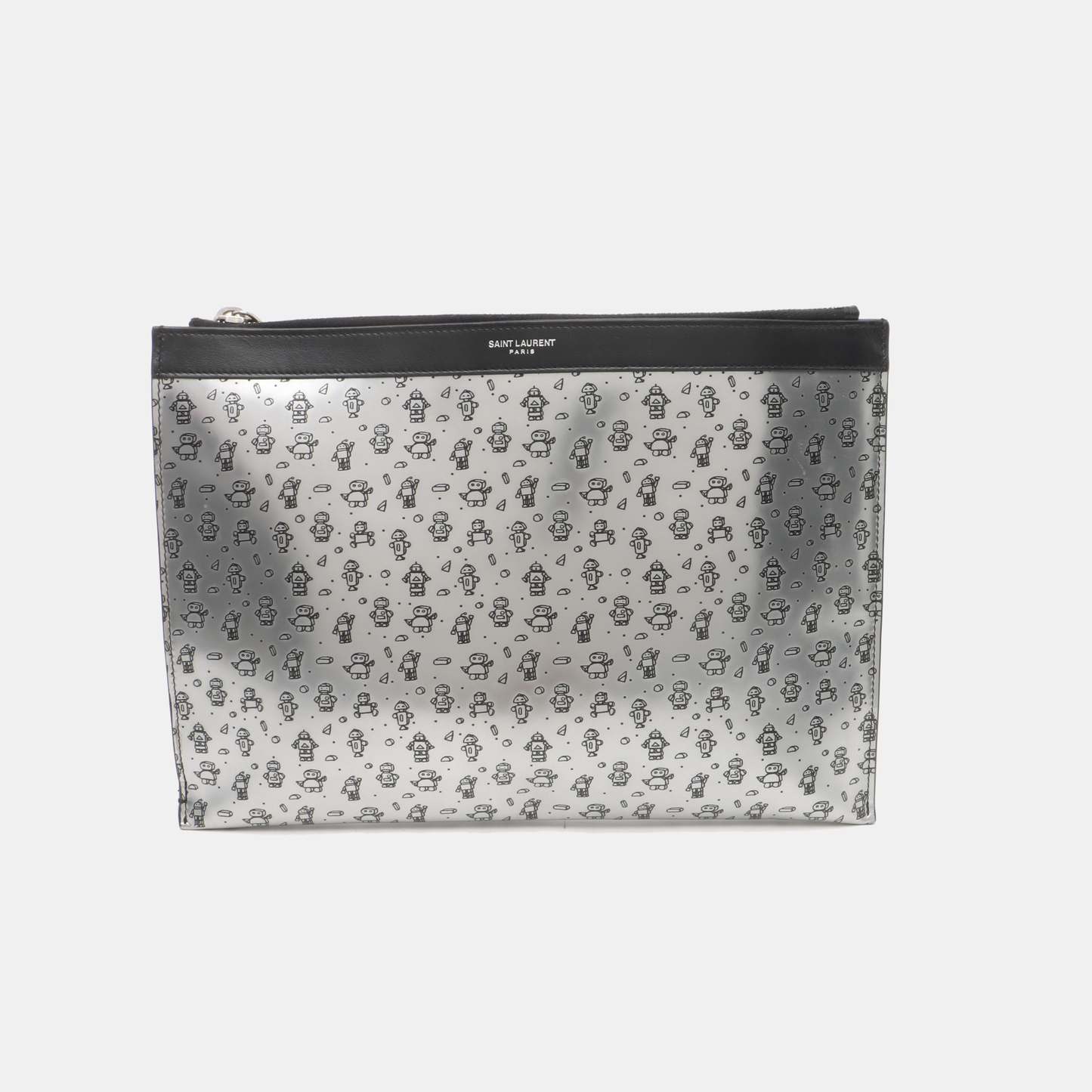 YSL Silver Cowhide Printed Handbag Silver Hardware-(SKU)-935155729
