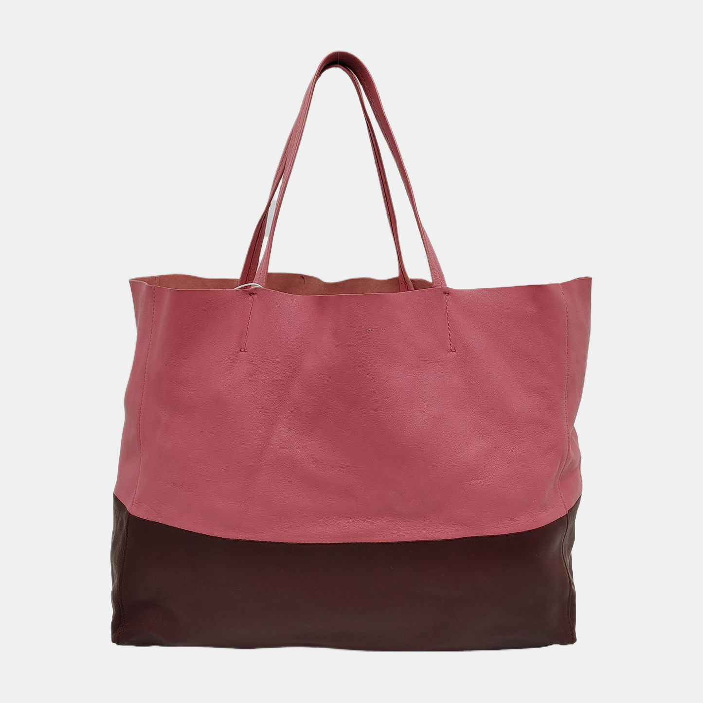 CELINE VERTICAL CABAS Pink Leather Tote Bag Golden hardware-(SKU)-944804714