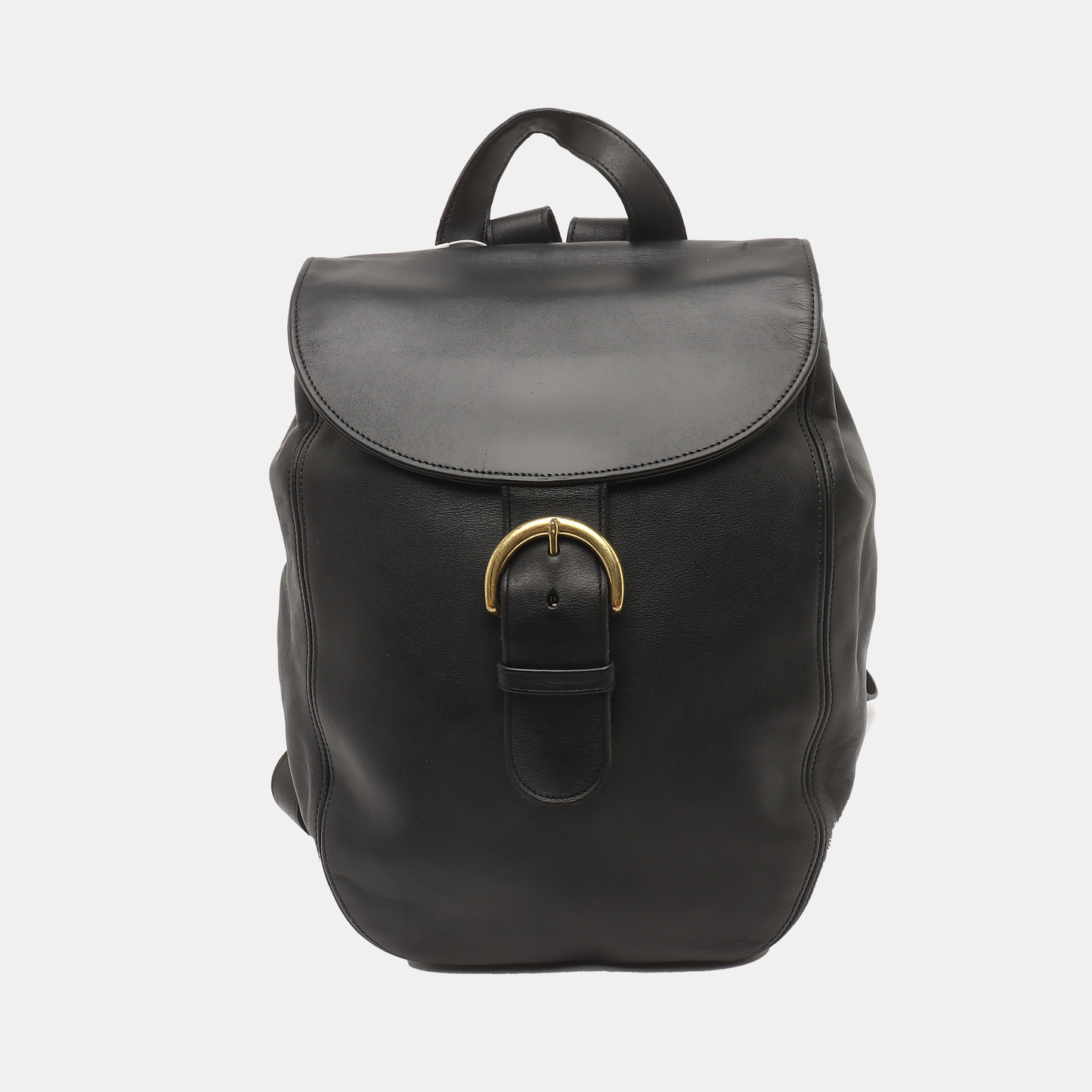 COACH Black Leather Backpack Tote Bag Golden hardware-(SKU)-930797685