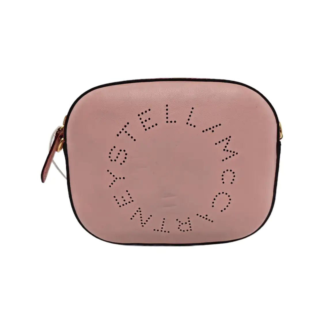 STELLA McCARTNEY Camera Bag Pink Leather Openwork Single Shoulder Bag Golden hardware Removable shoulder strap-(SKU)-940252440