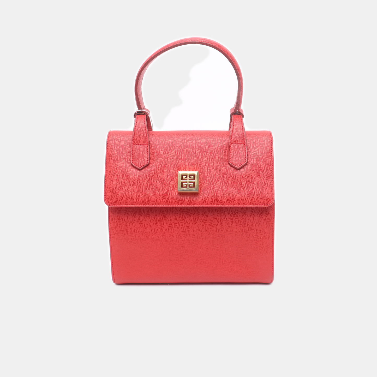 GIVENCHY Red Cowhide Tote Bag Golden hardware-(SKU)-11907280