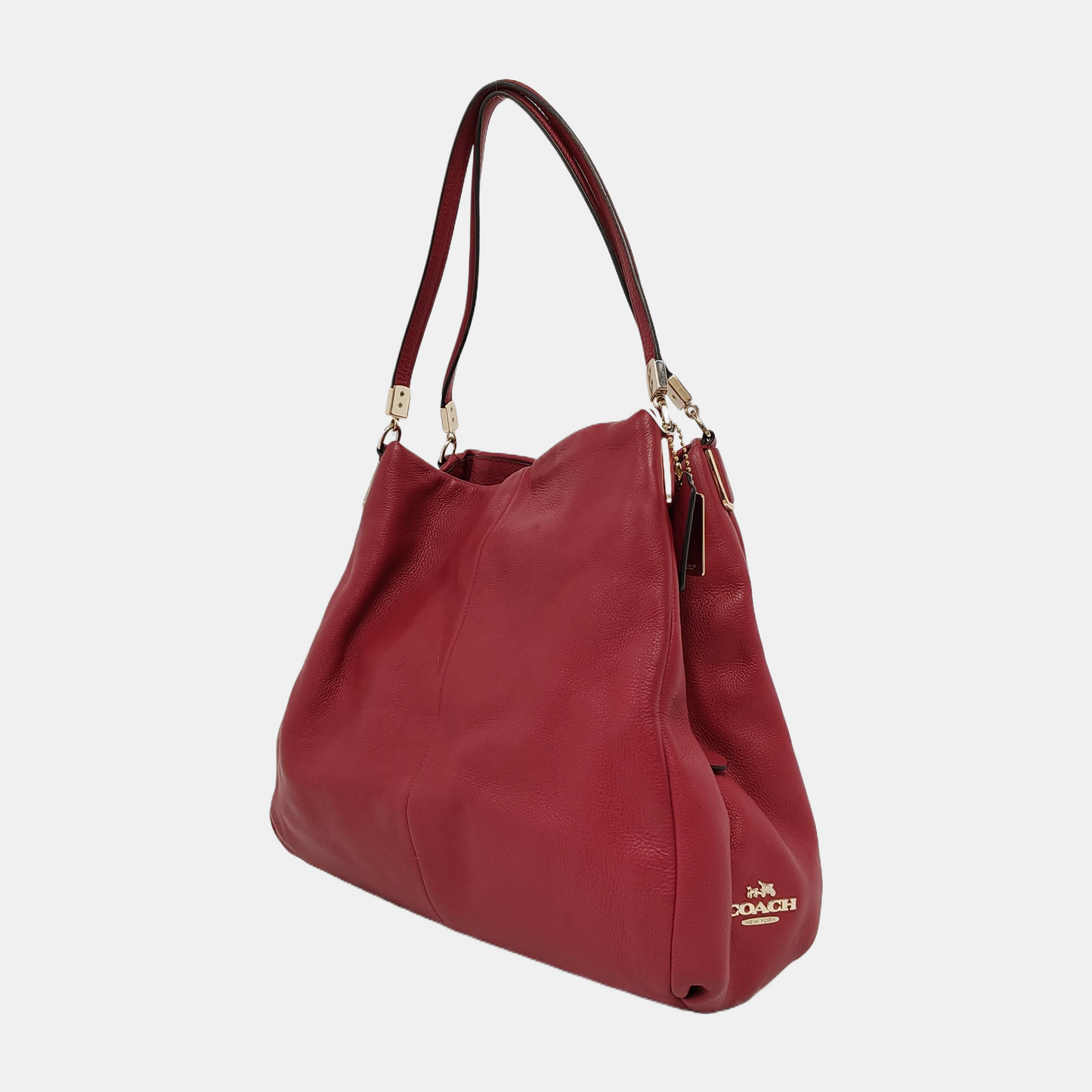 COACH PHOEBE MADISON Red Cowhide Handbag Shoulder Bag Golden hardware-(SKU)-943925005