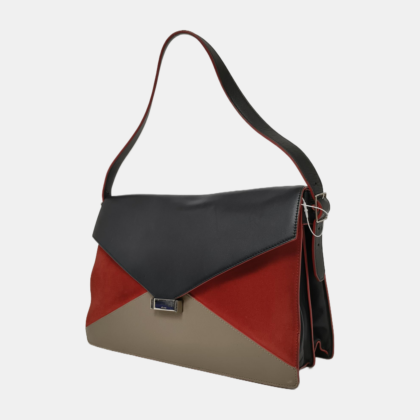 CELINE DIAMOND Multicolor Cowhide Leather Shoulder Bag Silver Hardware Removable shoulder strap-(SKU)-945892879