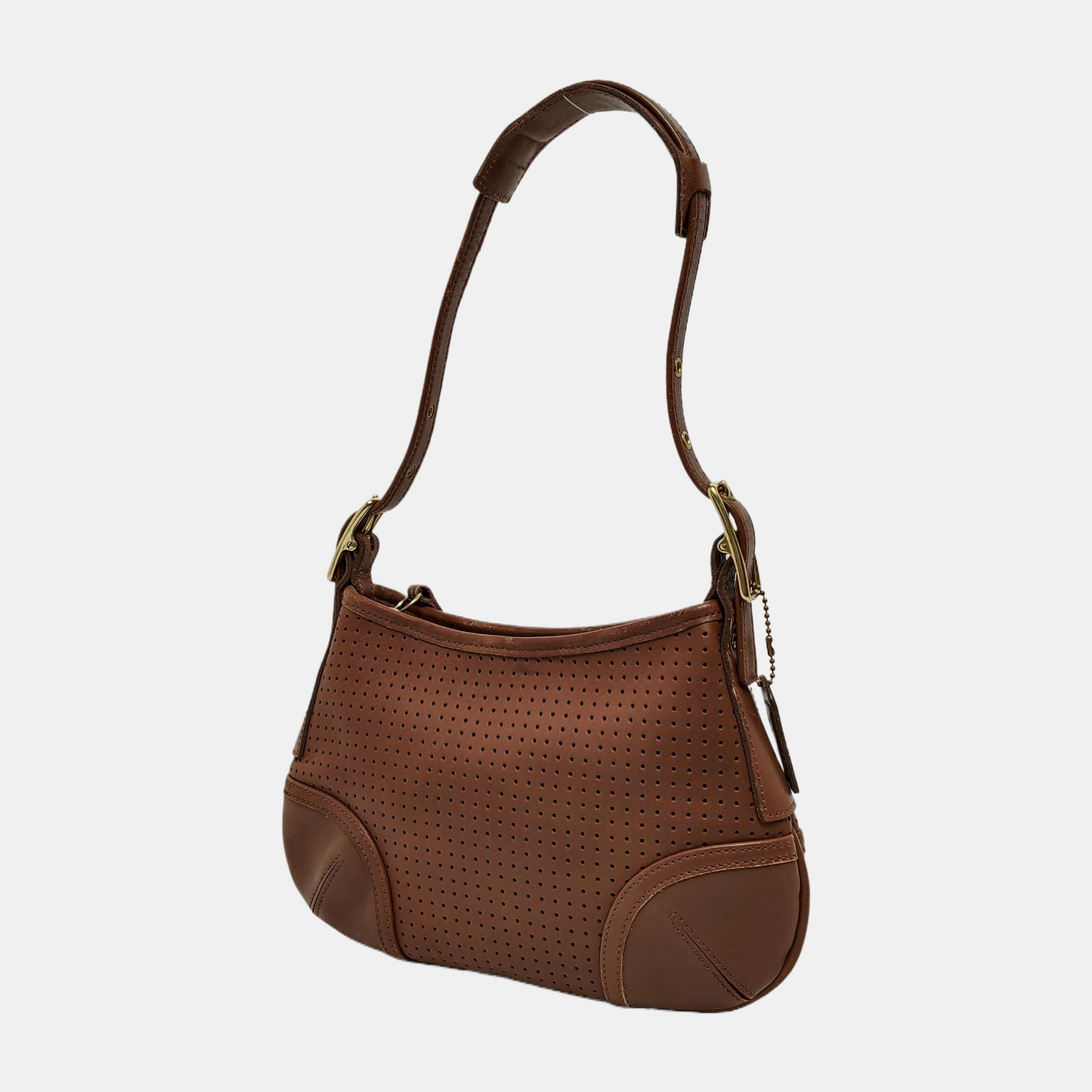 COACH Brown Leather Single Shoulder Bag Tote Bag Golden hardware Removable shoulder strap-(SKU)-942136489