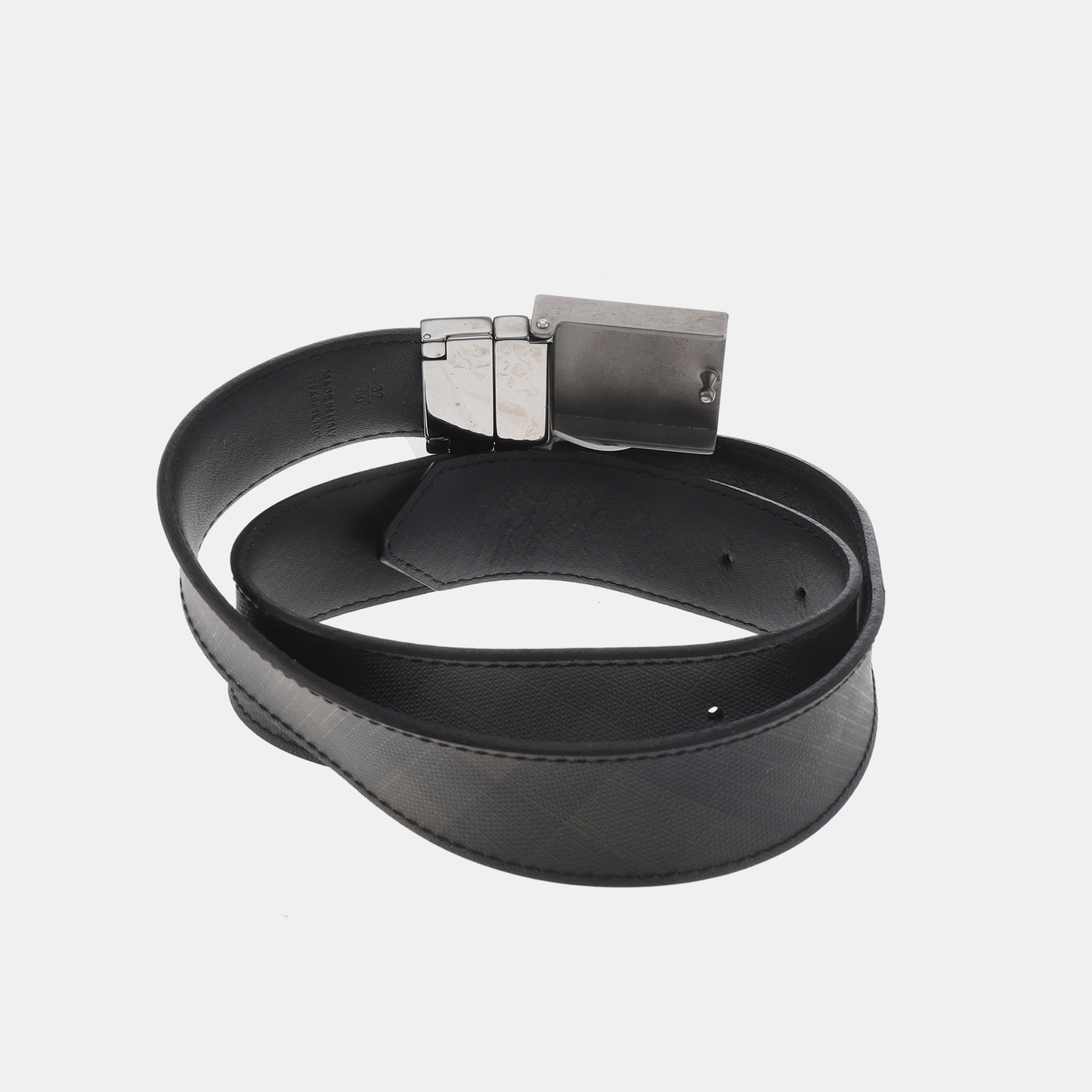 BURBERRY Multicolor Leather Buckle Men's Belt Long96cm Width3.5cm-(SKU)-940265651