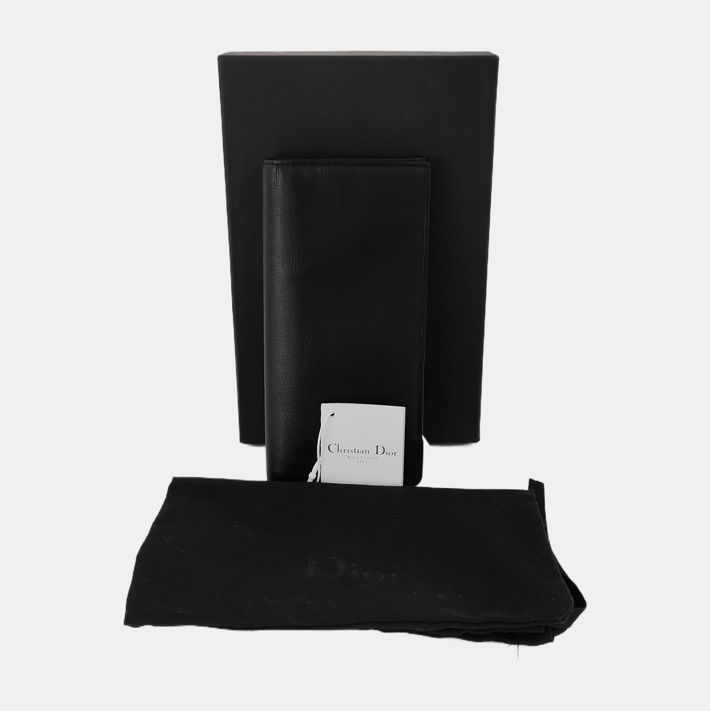 Dior Homme Black Cowhide Wallet Silver Hardware-(SKU)-943535873
