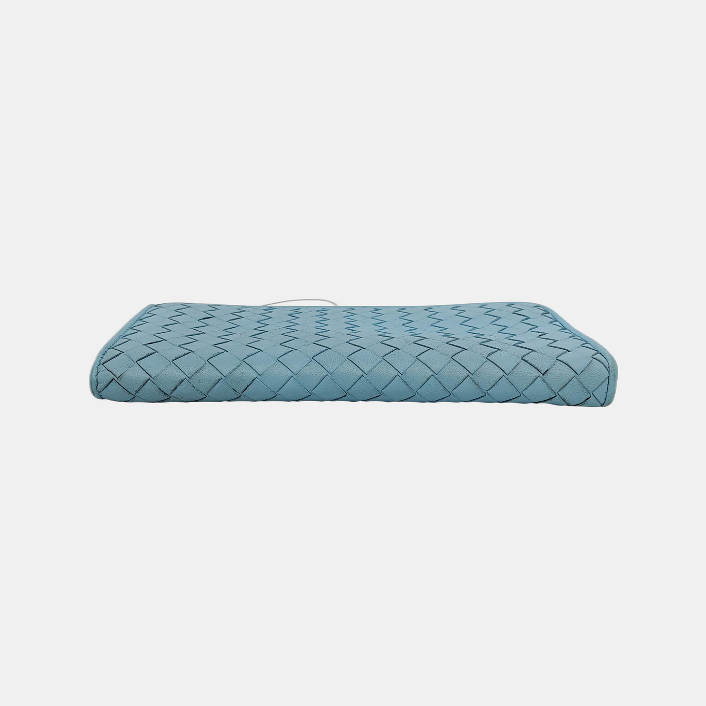 BOTTEGA VENETA Blue Cowhide Braided Wallet Ruthenium color hardware-(SKU)-942172044