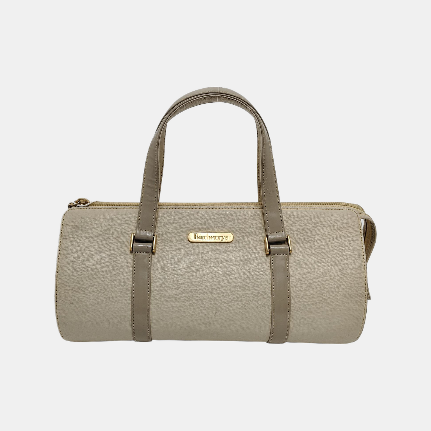 BURBERRY Beige Leather Tote Bag Golden hardware-(SKU)-944138896