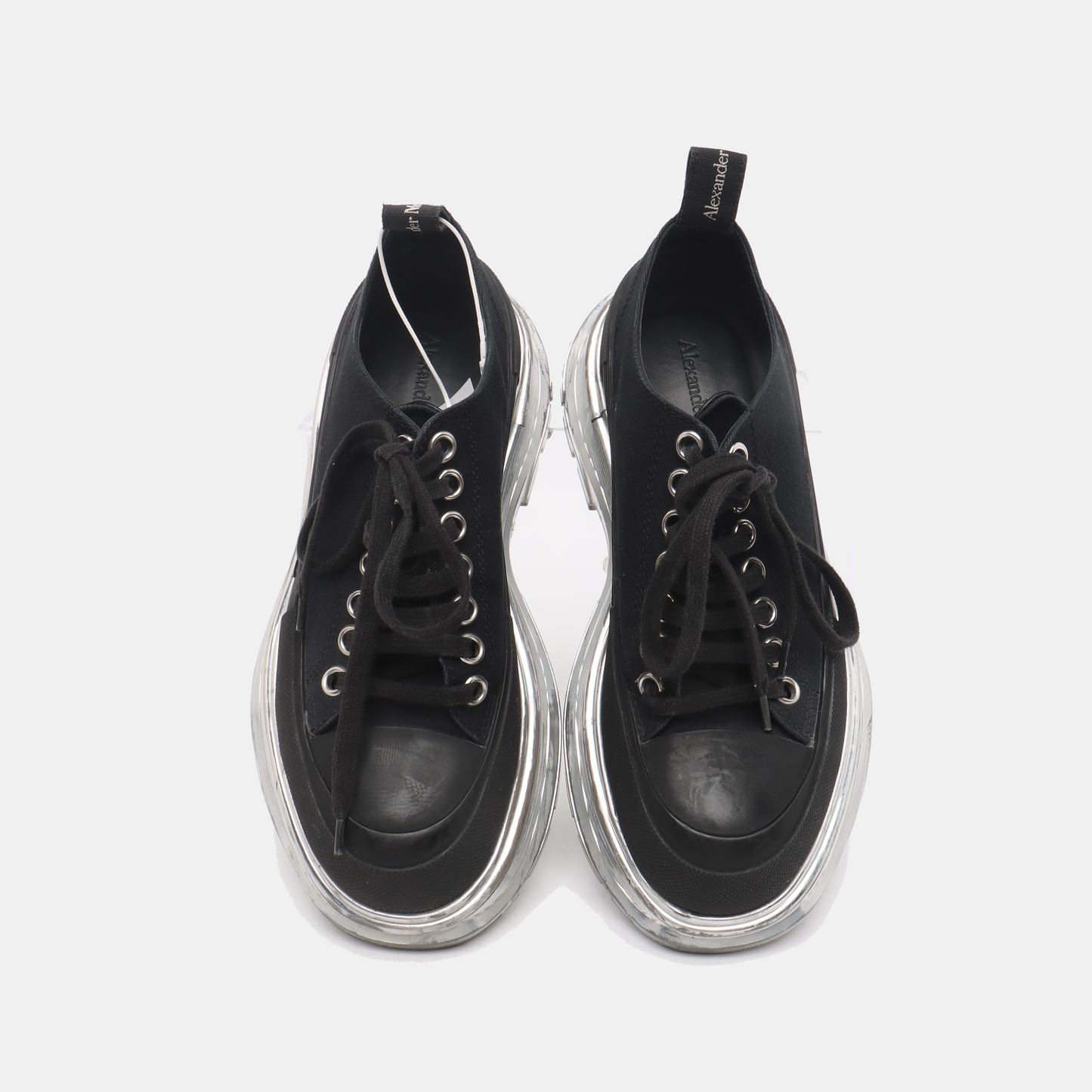 Alexander McQUEEN 37.5code Spring and Autumn Black Fabric Women's Casual Sports Shoes-(SKU)-14169326