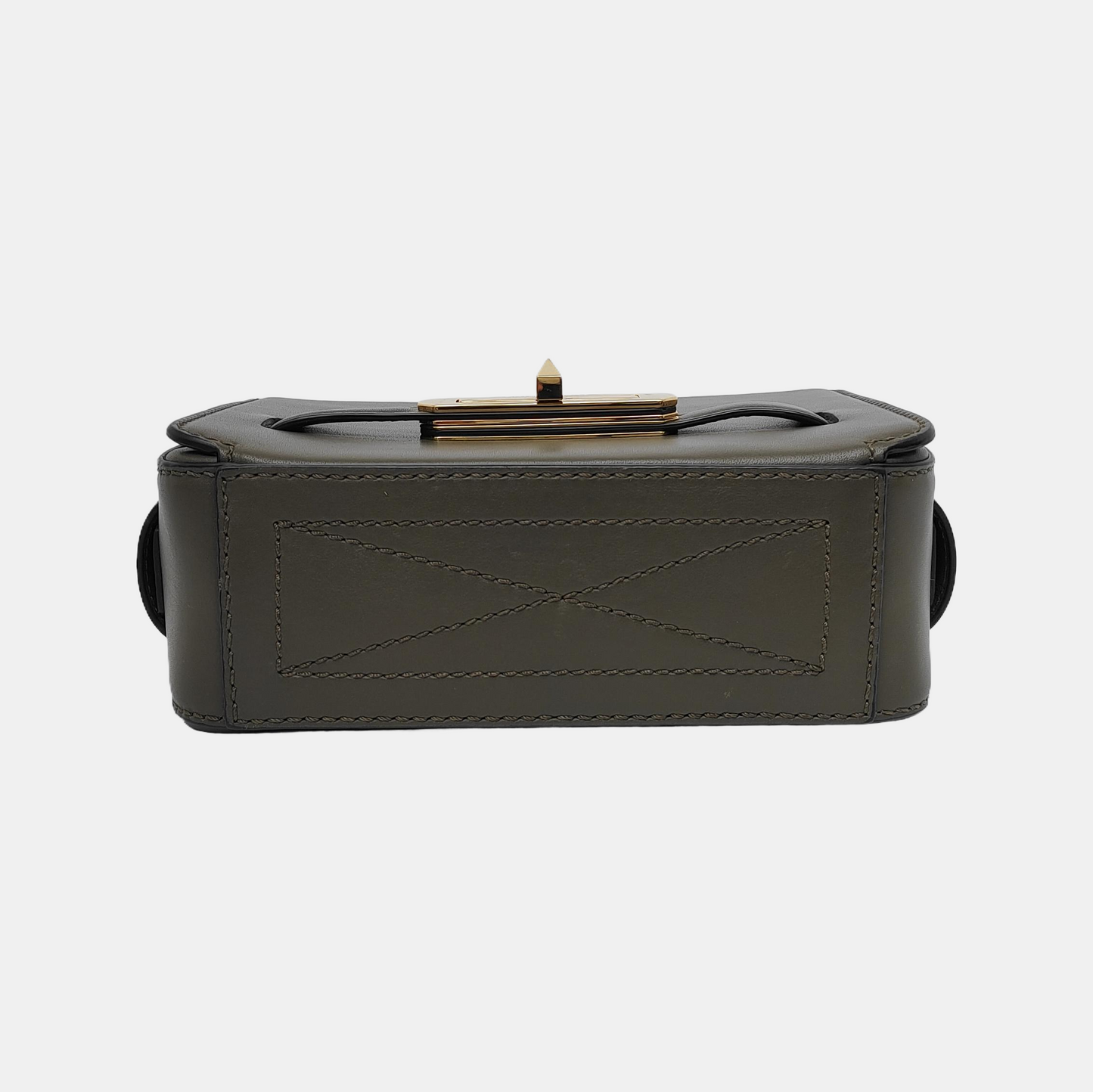 Alexander McQUEEN Camera Bag Dark Green Calfskin Embossed Single Shoulder Bag Golden hardware Removable shoulder strap-(SKU)-940170035