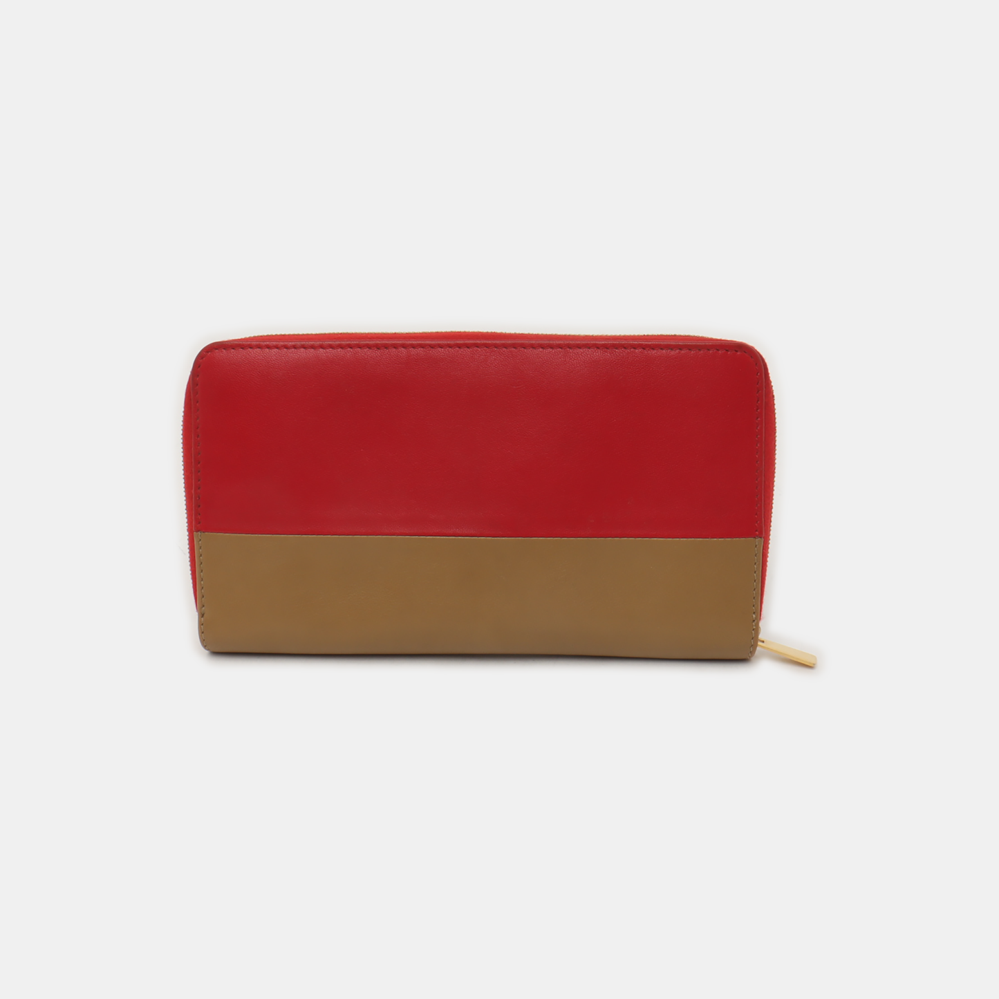 CELINE SOLO Red Leather Wallet Golden hardware-(SKU)-935679430