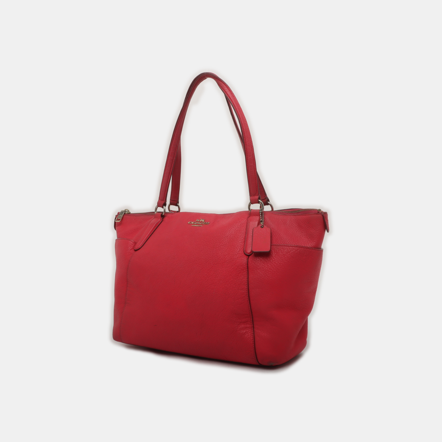 COACH CHARLIE CARRYALL Fuchsia Cowhide Carriage Shoulder Bag Handbag Golden hardware-(SKU)-939765439