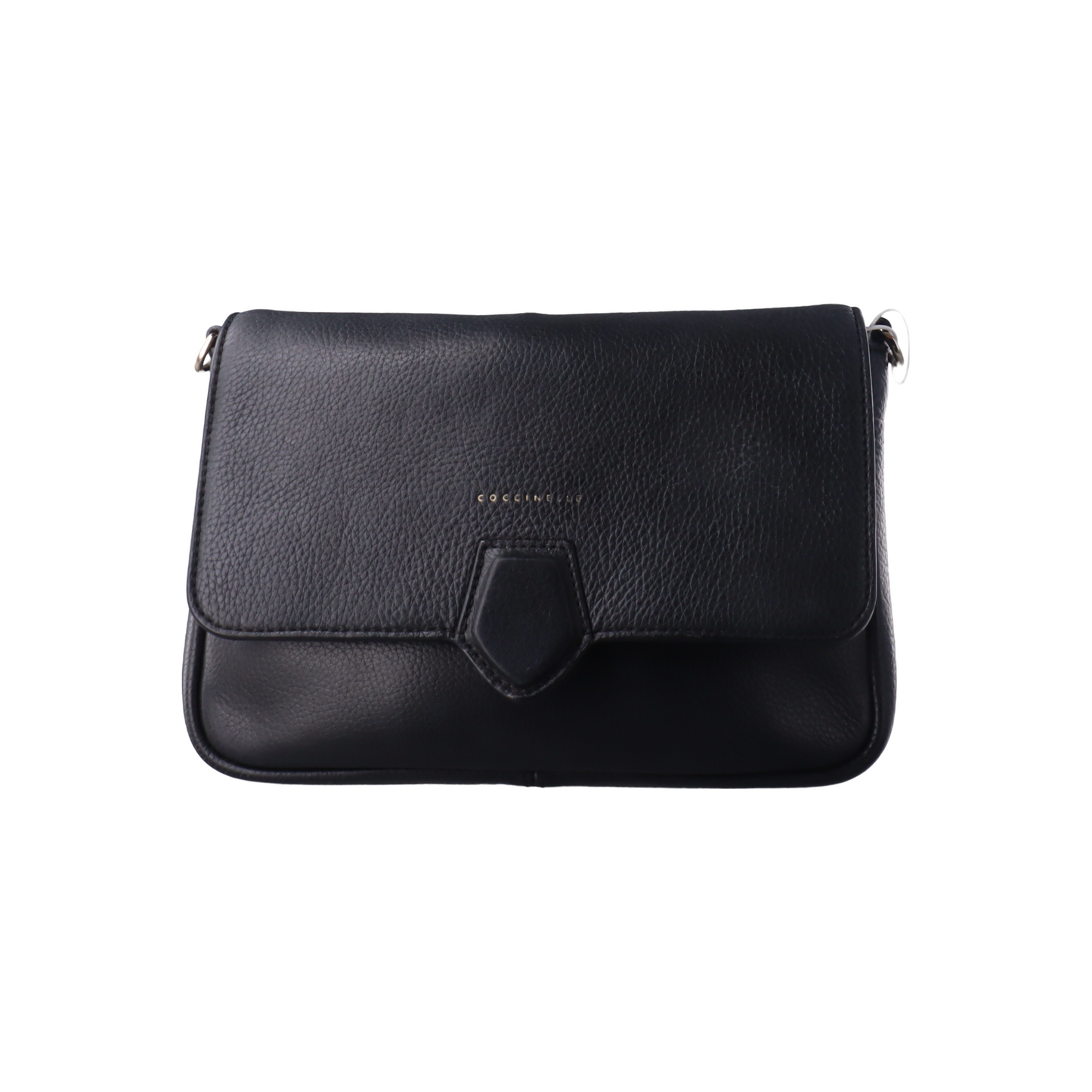 COCCINELLE Black Leather Single Shoulder Bag Golden hardware Removable shoulder strap-(SKU)-14421257