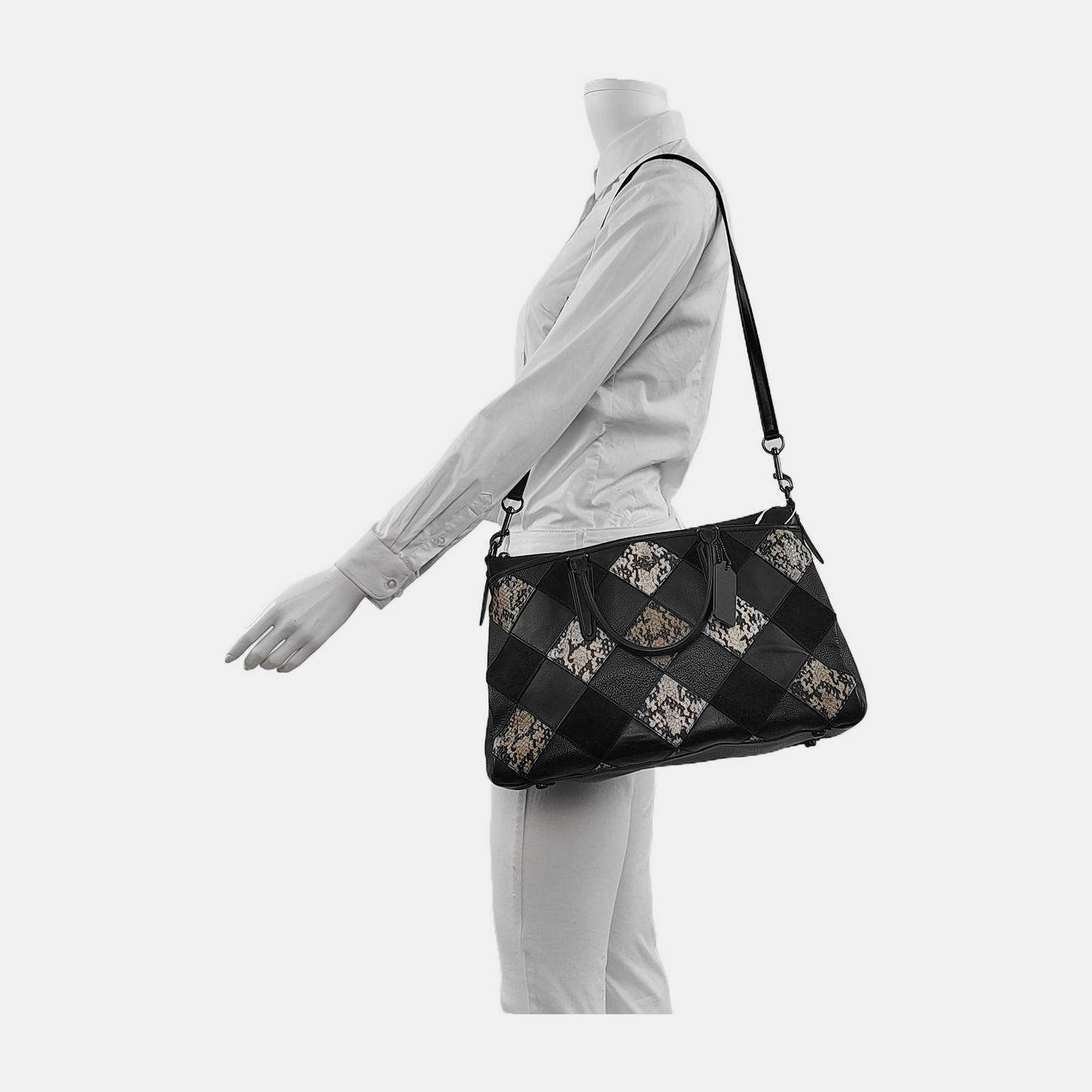 COACH CROSBY Black Leather Single Shoulder Bag Handbag Black hardware Removable shoulder strap-(SKU)-942426651