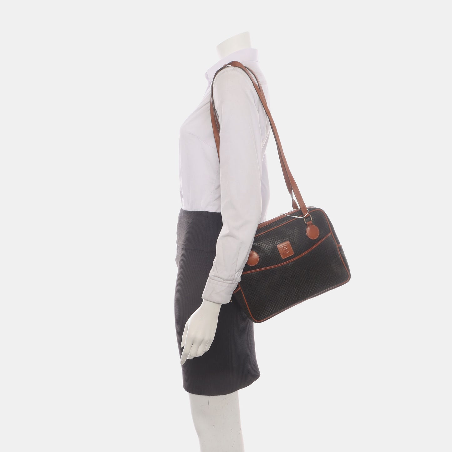 BALLY Black Cowhide Embossed Single Shoulder Bag Golden hardware-(SKU)-935601519