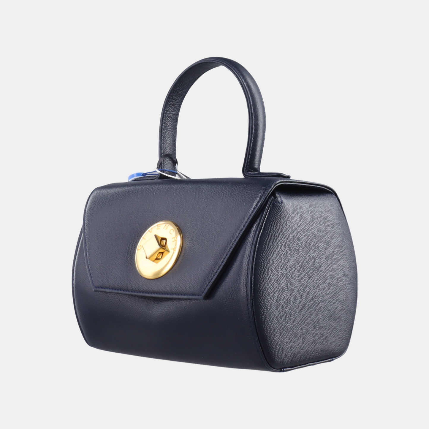 GIVENCHY Box Bag Dark Blue Leather Handbag Golden hardware-(SKU)-12936478