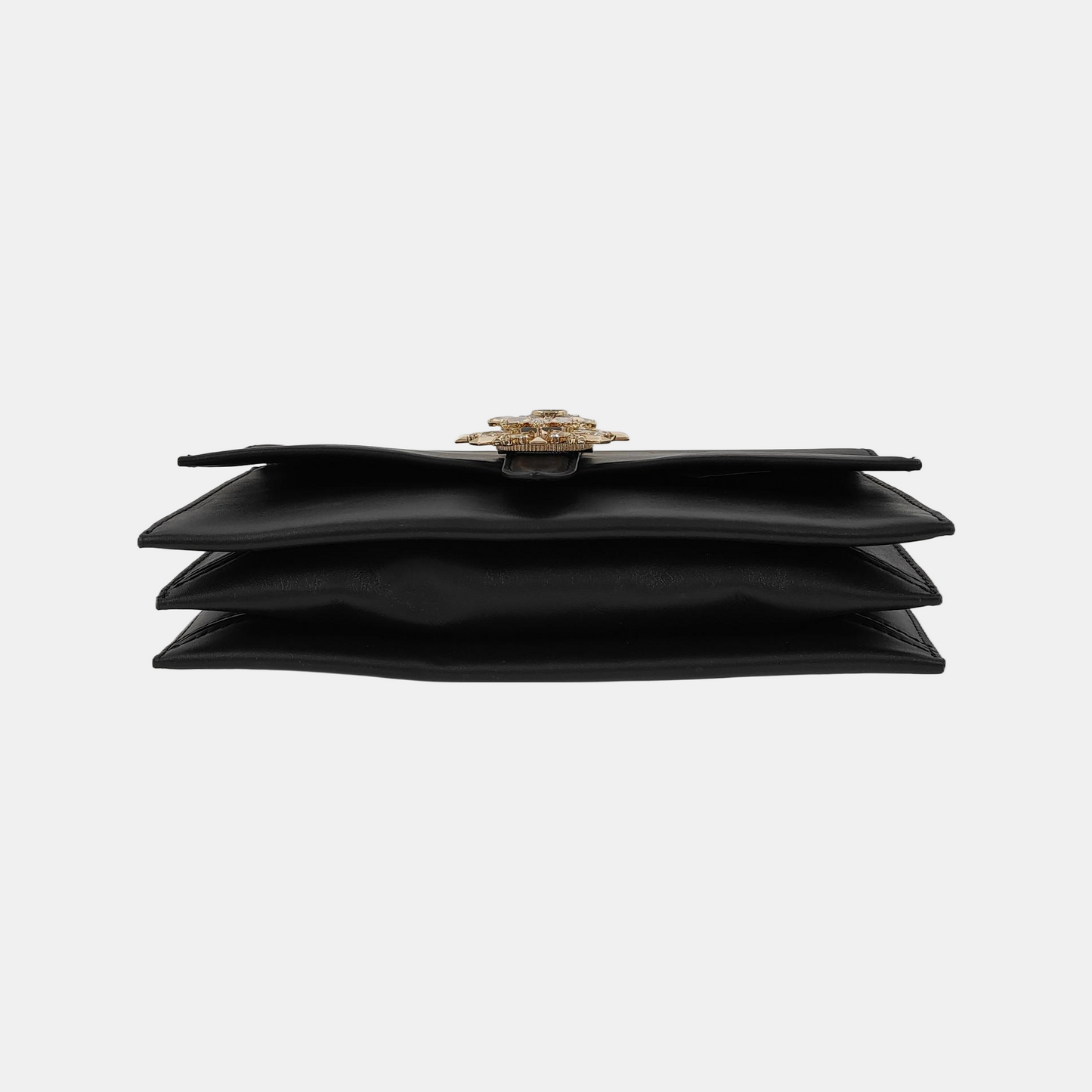 MICHAEL KORS Black Leather Embellished Shoulder Bag Crossbody Golden hardware Removable shoulder strap-(SKU)-942807098