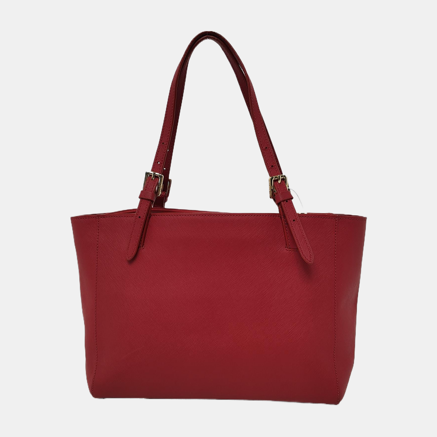 TORY BURCH York Red Leather Embossed Single Shoulder Bag Tote Bag Silver Hardware shoulder straps-(SKU)-944533691