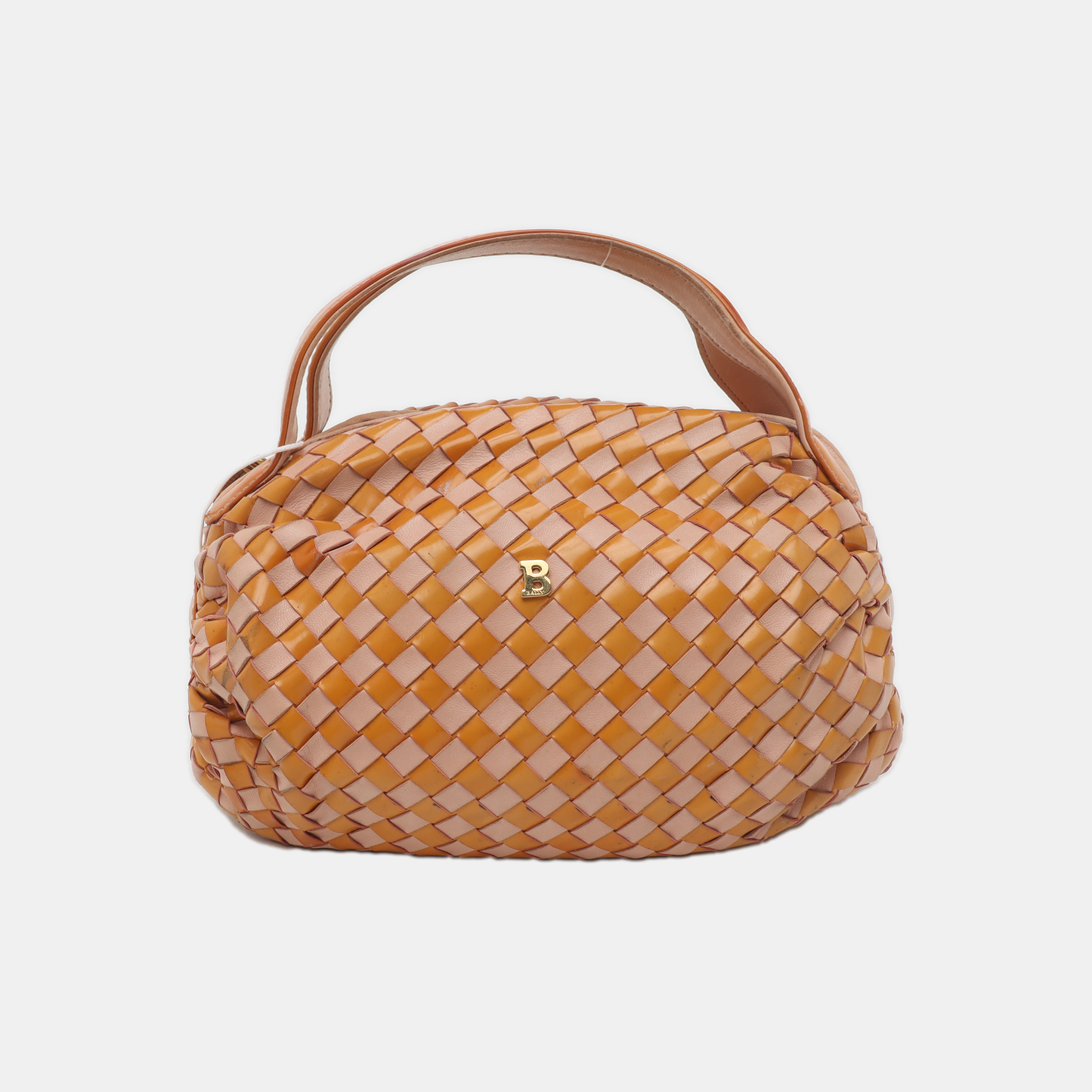 BALLY Tote bag Brown Leather Woven Handbag Golden hardware-(SKU)-935403864