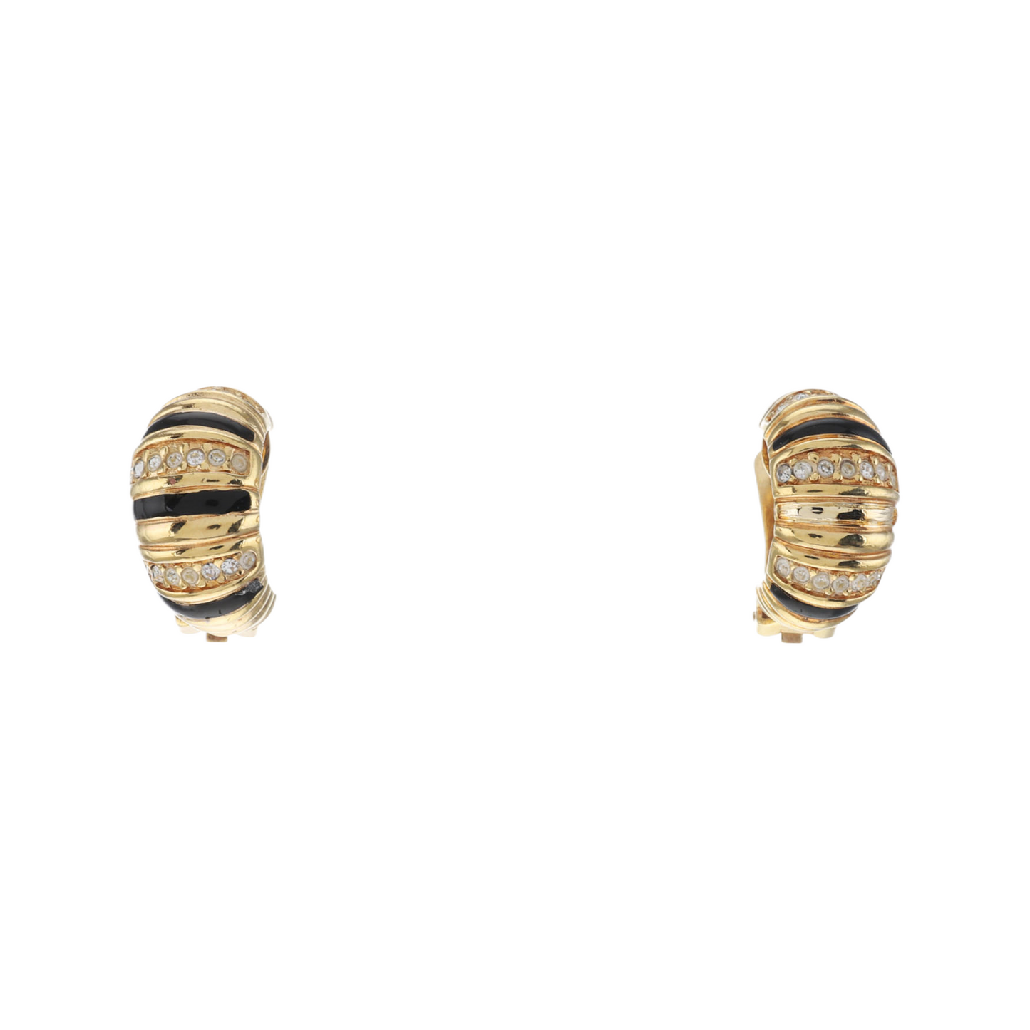 DIOR Twist Round金色合金,人造水晶,其他镶嵌Ear clamp-(SKU)-942095174