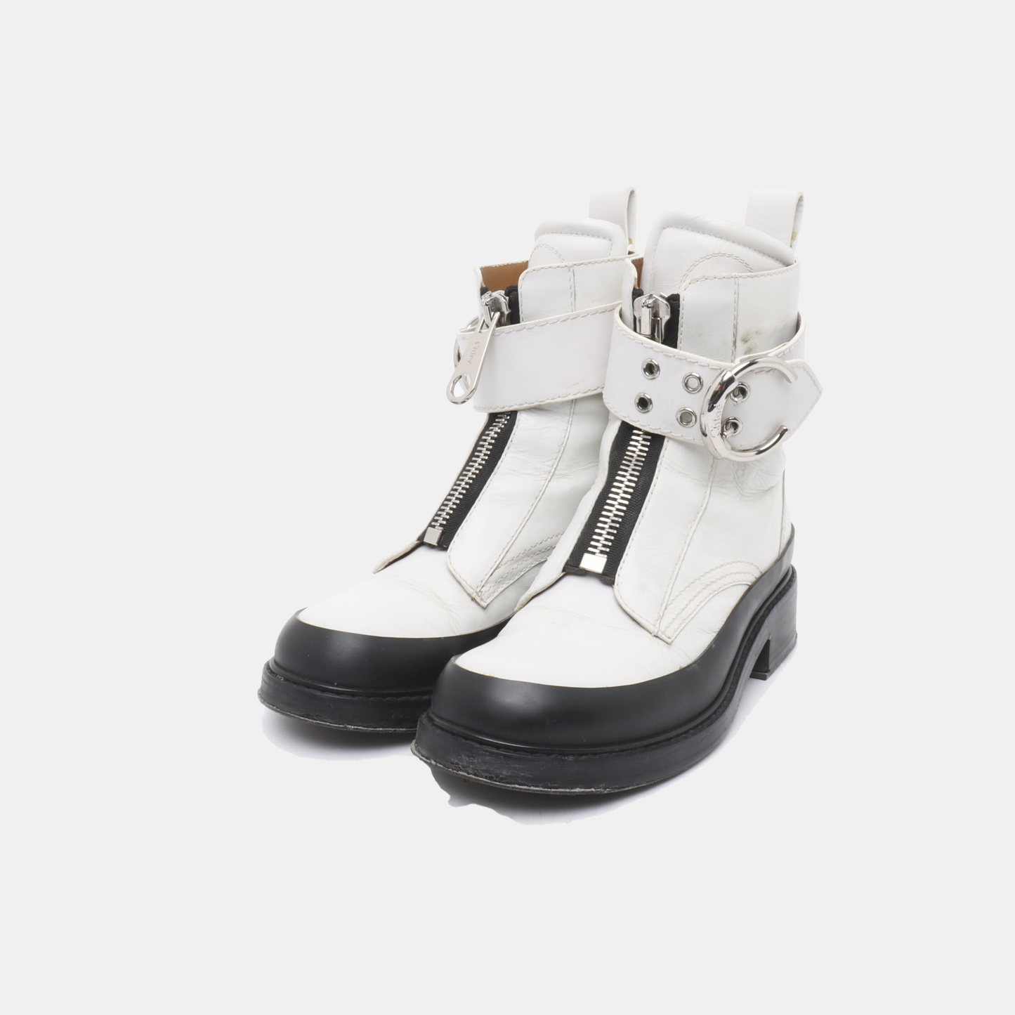 Chloé 39code Spring Autumn White Leather Women's Short Boots-(SKU)-941992725