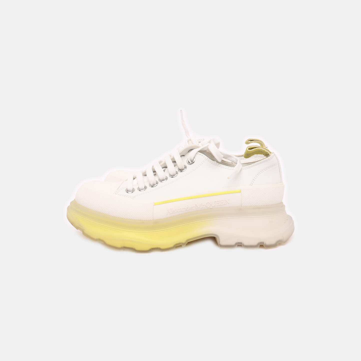 Alexander McQUEEN 37code Autumn and Winter White Leather Women's Sports Casual Shoes-(SKU)-13843378