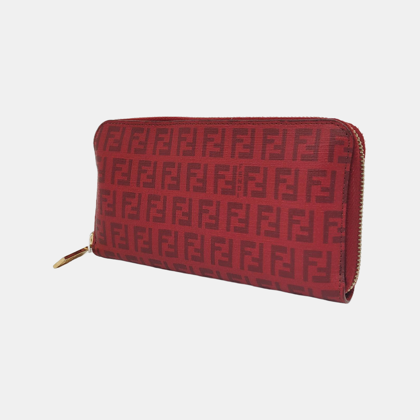 FENDI 红色牛皮双F钱包 Golden hardware-(SKU)-944924331