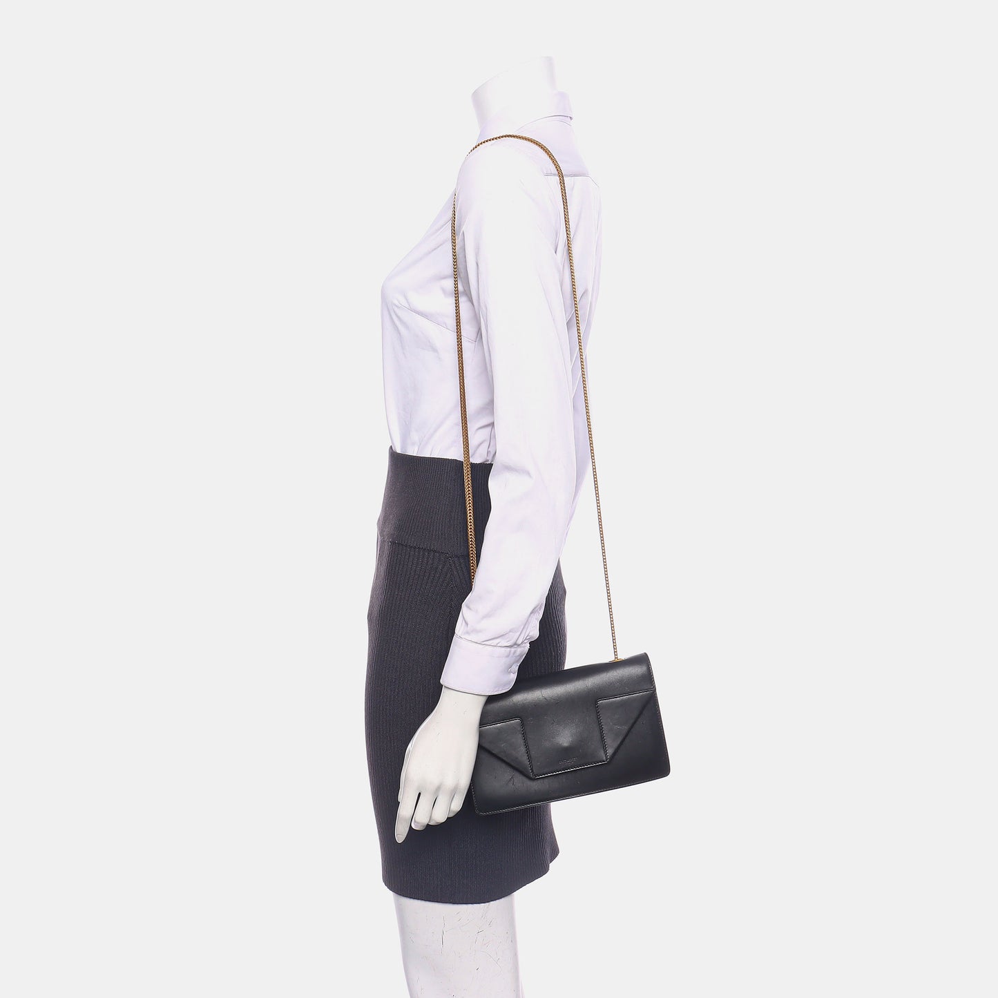 YSL VINTAGE BETTY Black Cowhide Single Shoulder Bag Crossbody Bag Golden hardware-(SKU)-939597796