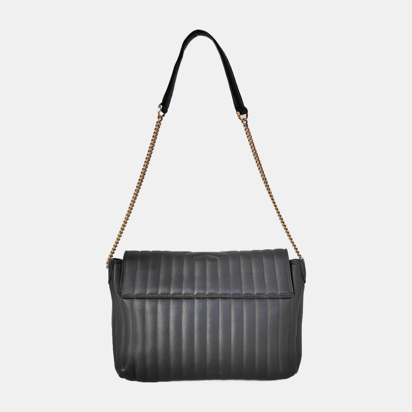 FERRAGAMO Black Leather Quilted Single Shoulder Bag Golden hardware-(SKU)-941505709