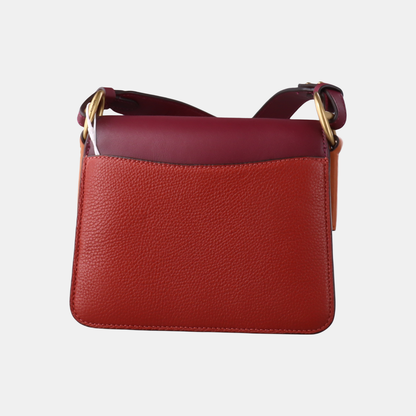 COACH BEAT 18 Red Leather Studs Single Shoulder Bag Golden hardware shoulder straps-(SKU)-932856060