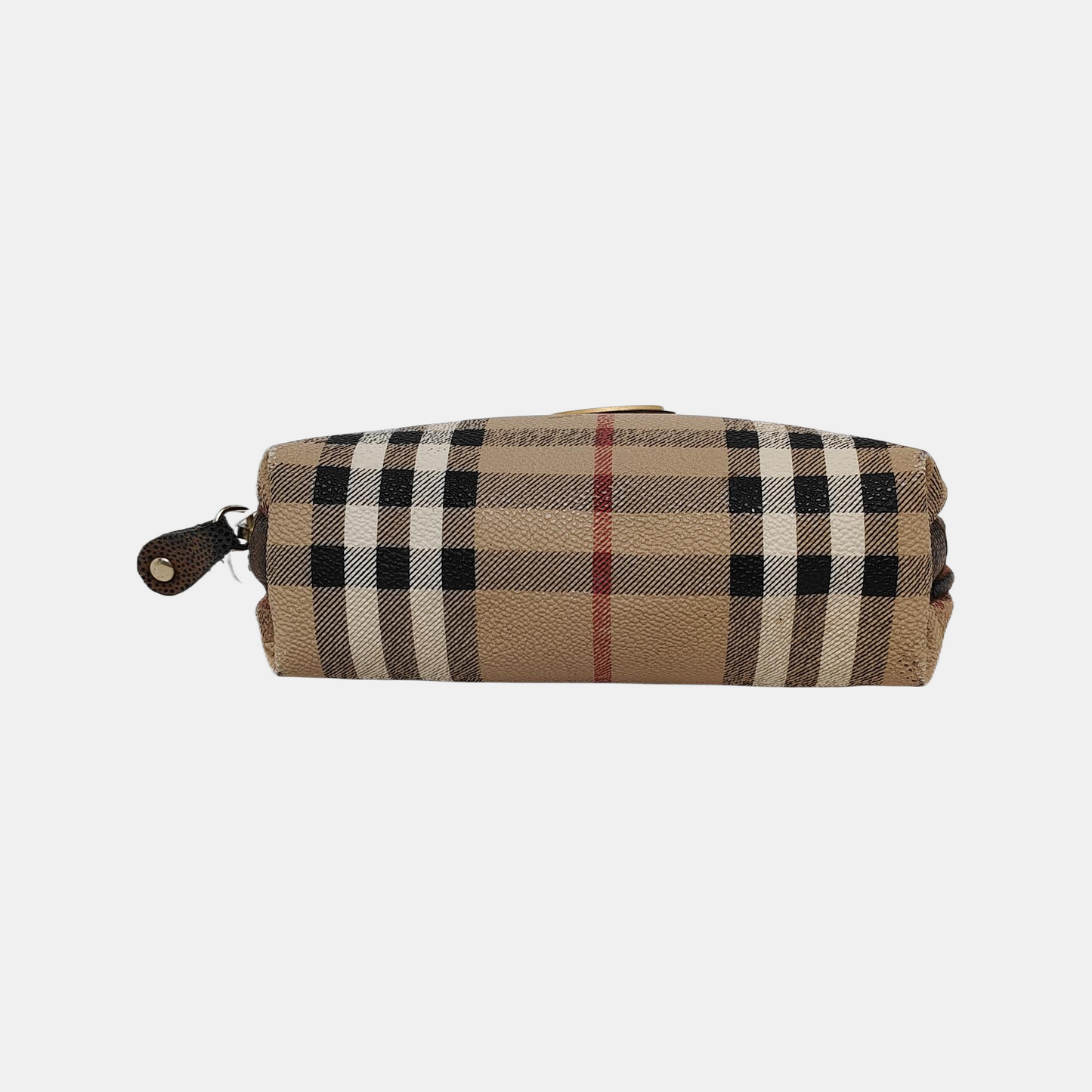 BURBERRY Brown Coated Canvas Warhorse Grain Handbag Handbag Single Shoulder Bag Golden hardware-(SKU)-945832209