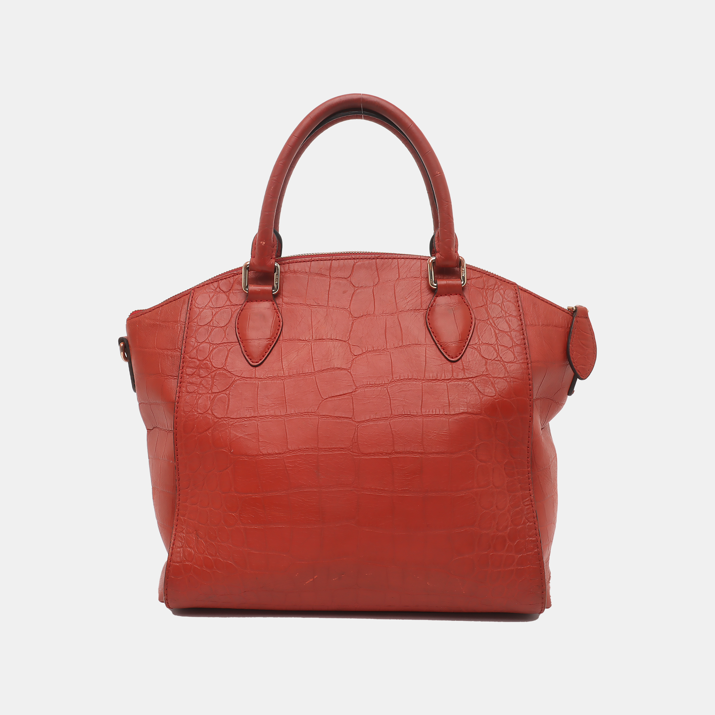 MCM Red Leather Textured Tote Bag Silver Hardware-(SKU)-933876328