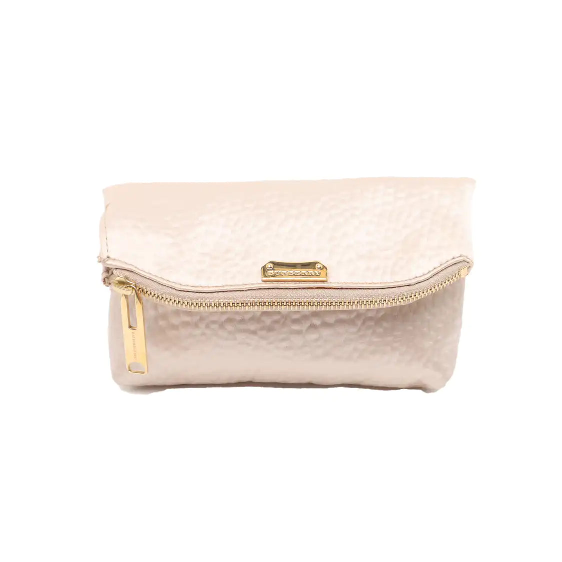 BURBERRY Champagne Satin Handbag Golden hardware-(SKU)-929982013