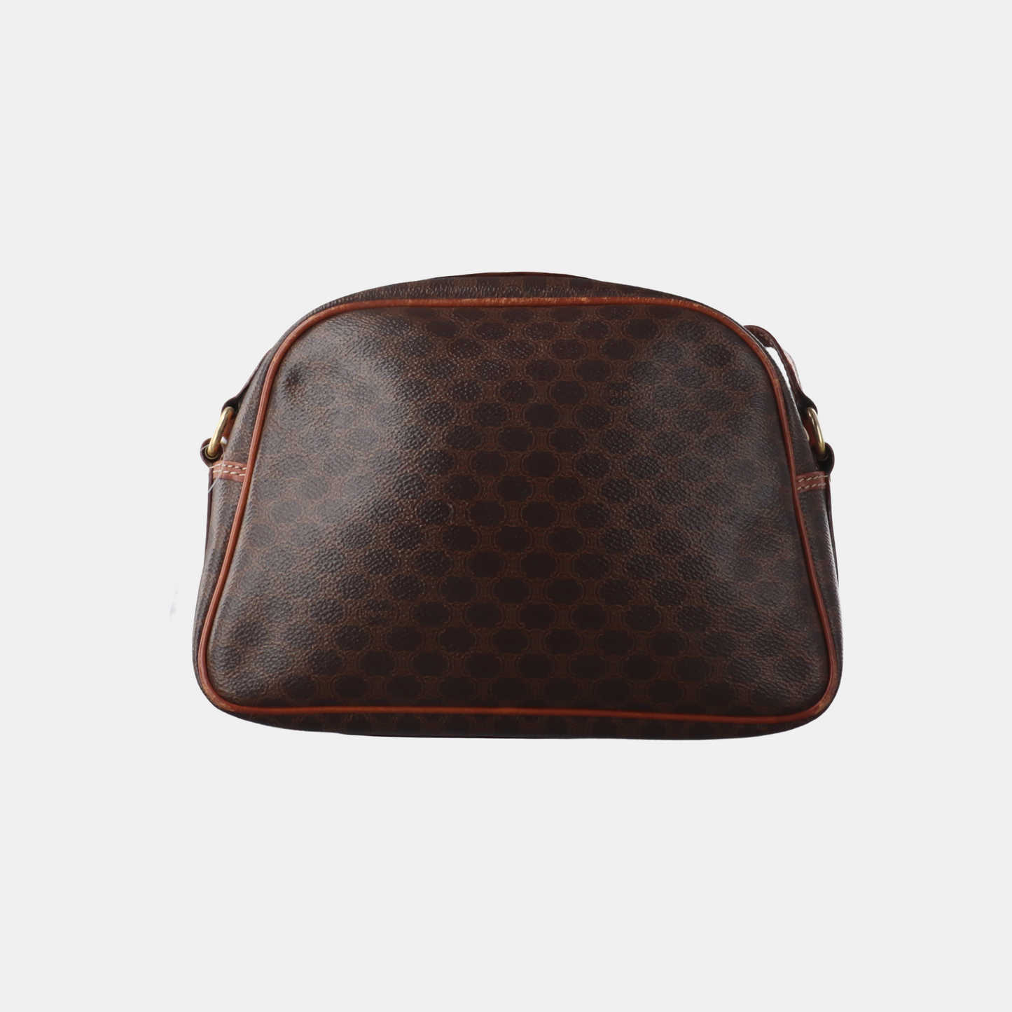 CELINE Brown Coated Canvas Triumph Gate Single Shoulder Crossbody Bag Golden hardware-(SKU)-14339227